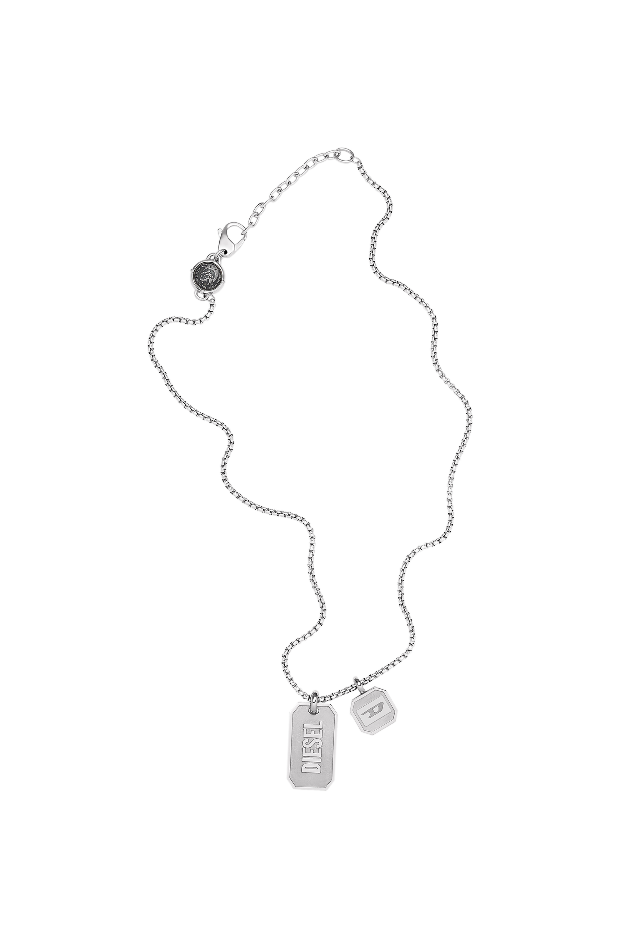 Diesel - DX1260, Man's Diesel Stainless Steel Logo Double Dog Tag Necklace in Silver - 2