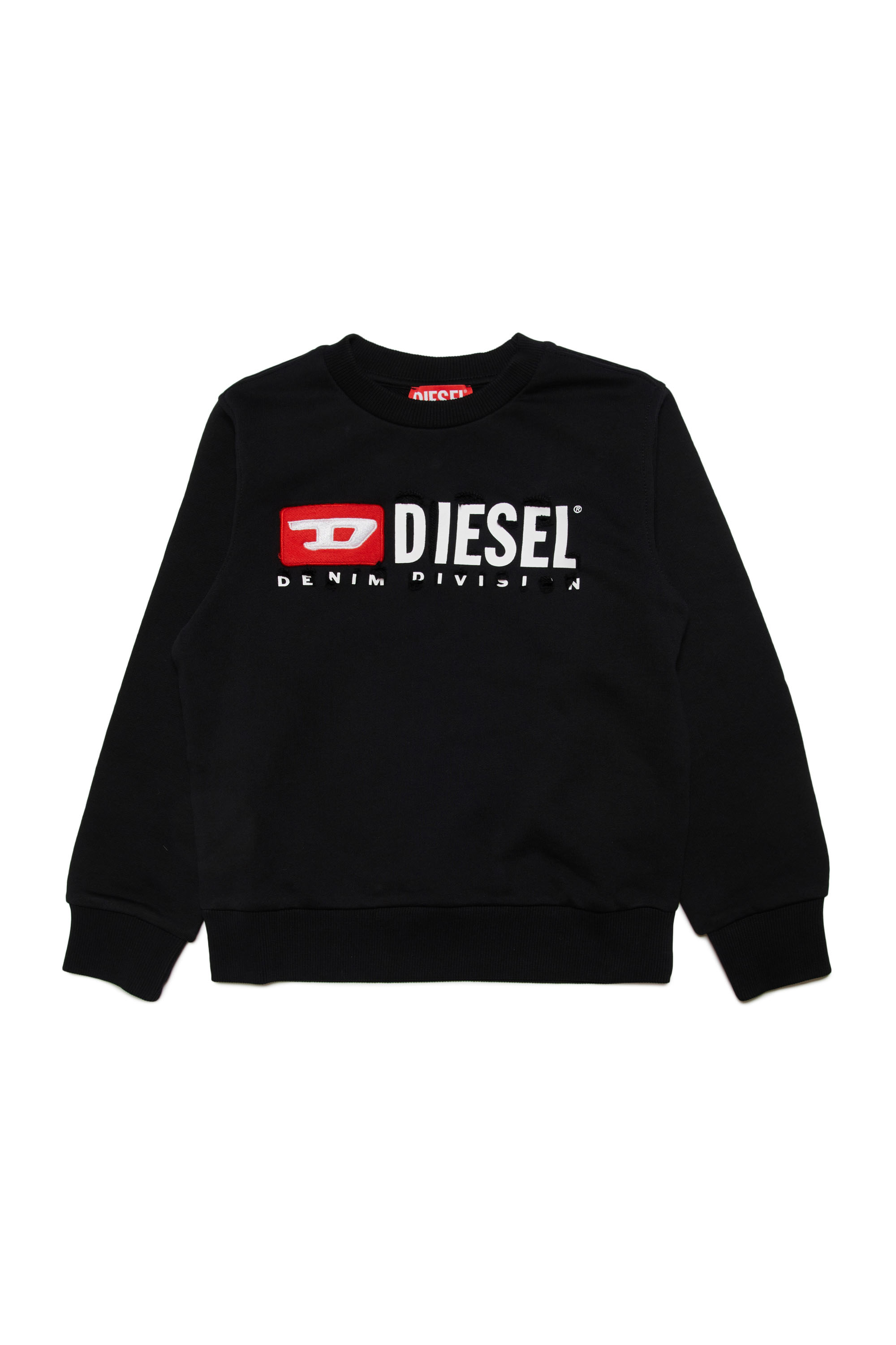 Diesel - SMACSDIVSTROYED, Man's Sweatshirt with destroyed logo in Black - 1