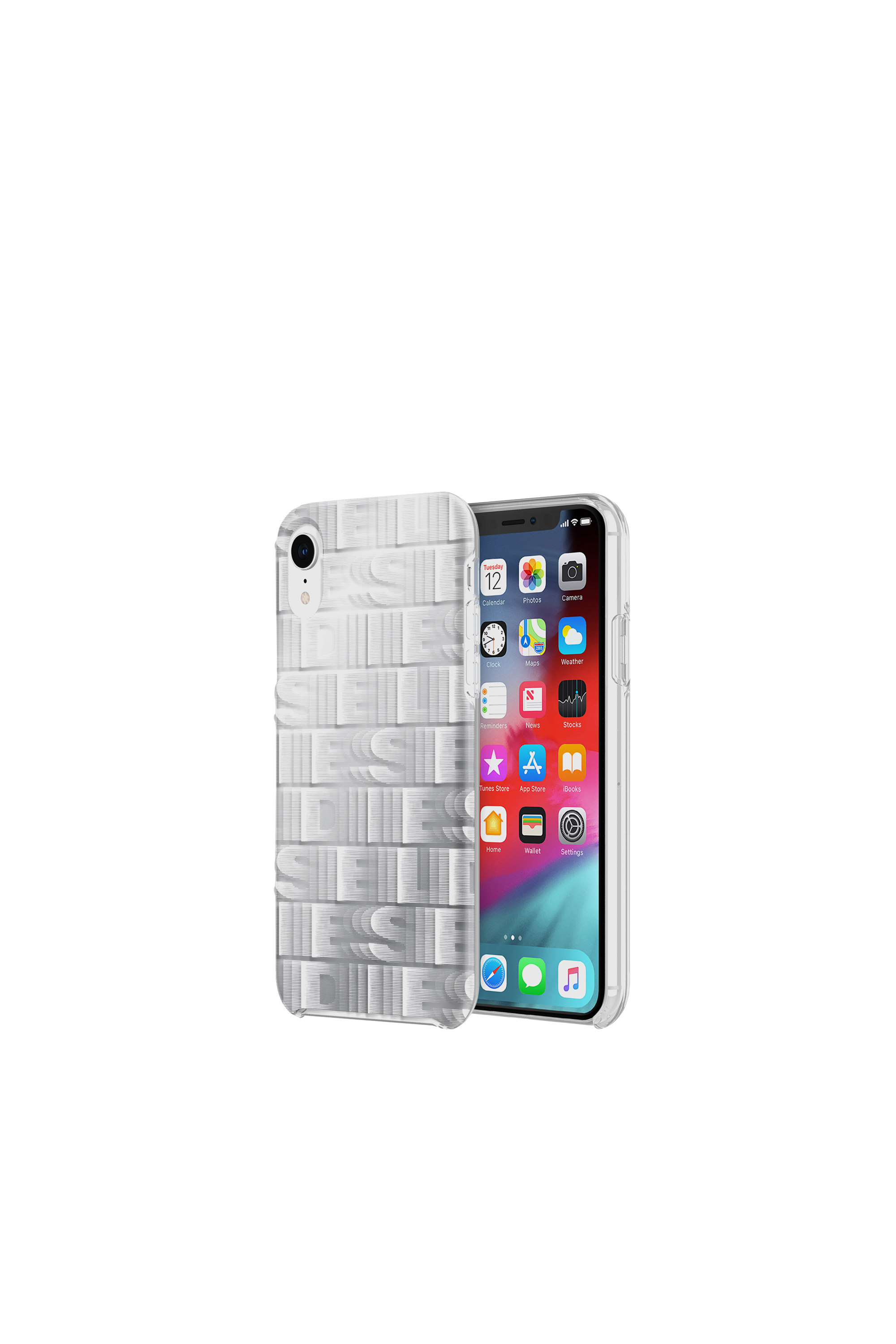 Diesel - DIESEL PRINTED CO-MOLD CASE FOR IPHONE XR, Unisex's Repeating logo case, iPhone XR in White - 1