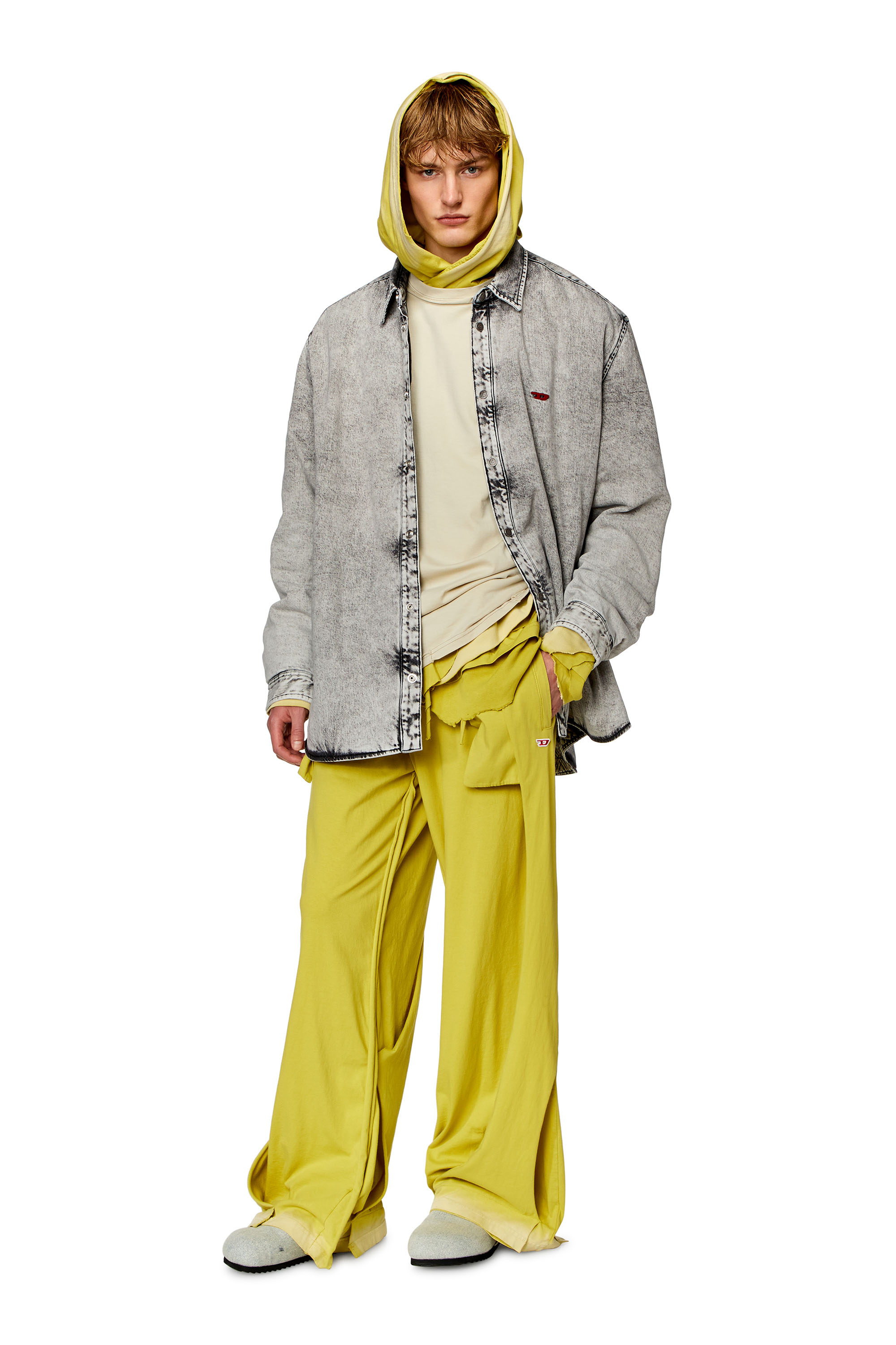 Diesel - P-TOPAHOOP-N1, Man's Sweatpants with destroyed peel-off effect in Yellow - 2