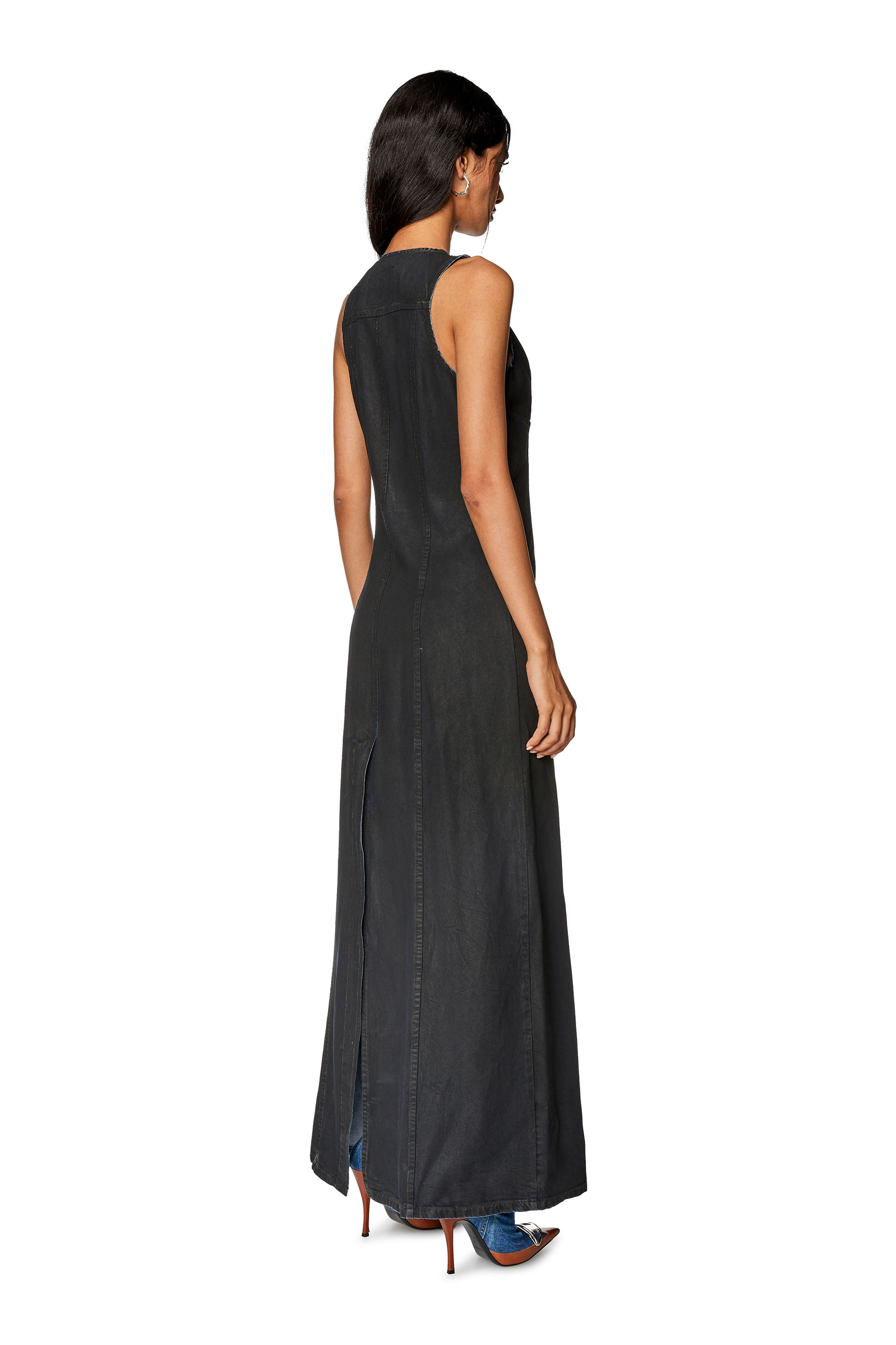 Diesel - DE-LU-S, Woman's Maxi dress in TENCEL denim in Black - 3