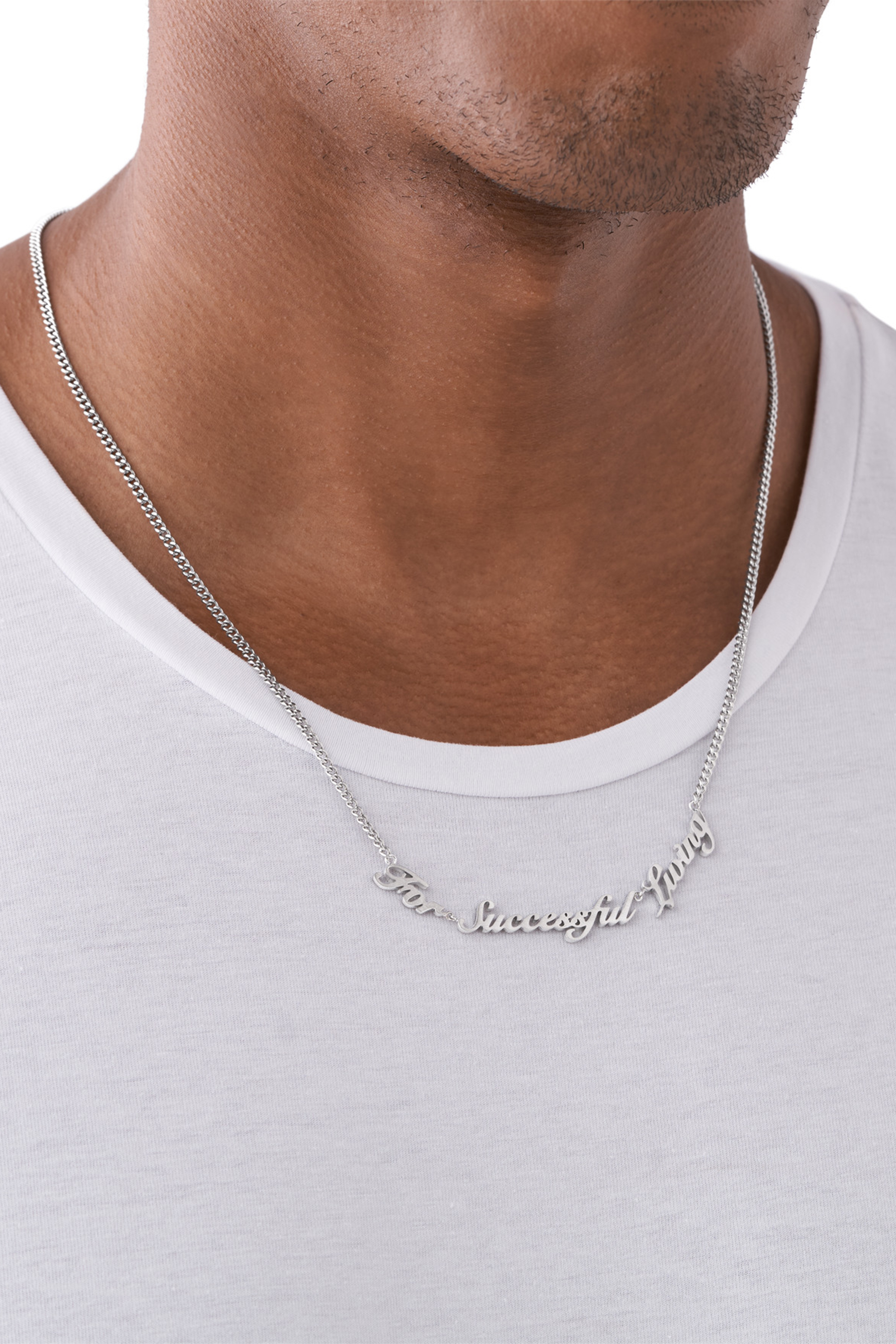 Diesel - DX1373, Unisex's Stainless Steel Chain Necklace in Silver - 4