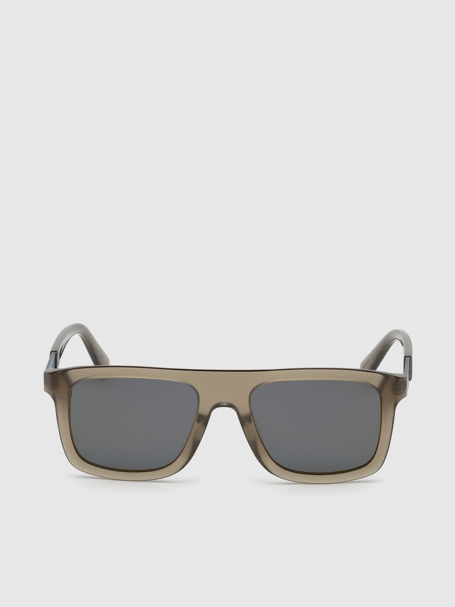 Diesel - DL0268, Man's Square eyewear with metal plaque in Brown - 2