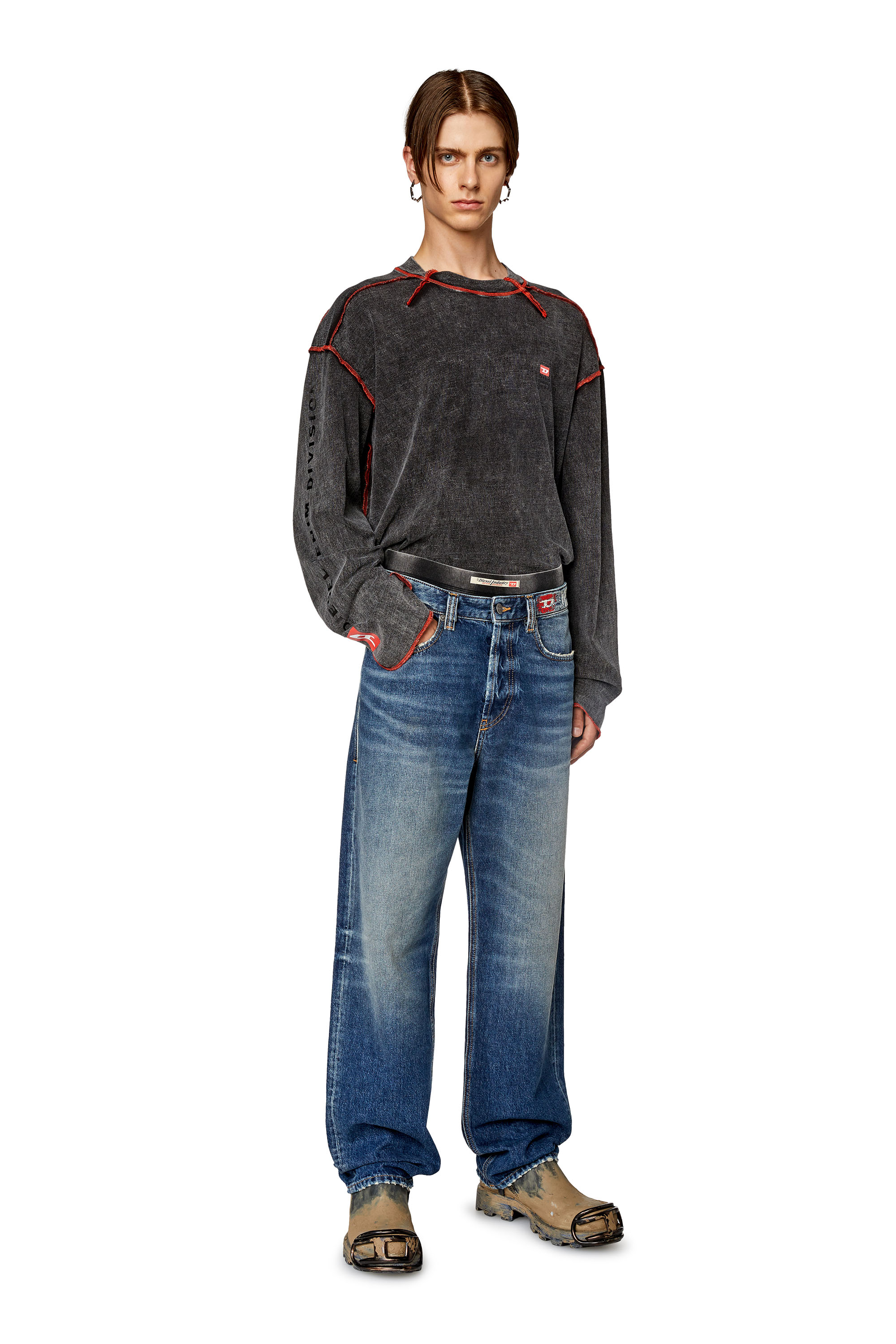 Diesel - Straight Jeans 2010 D-Macs 09H02, Man's Straight Jeans - 2010 D-Macs in Medium blue - 2