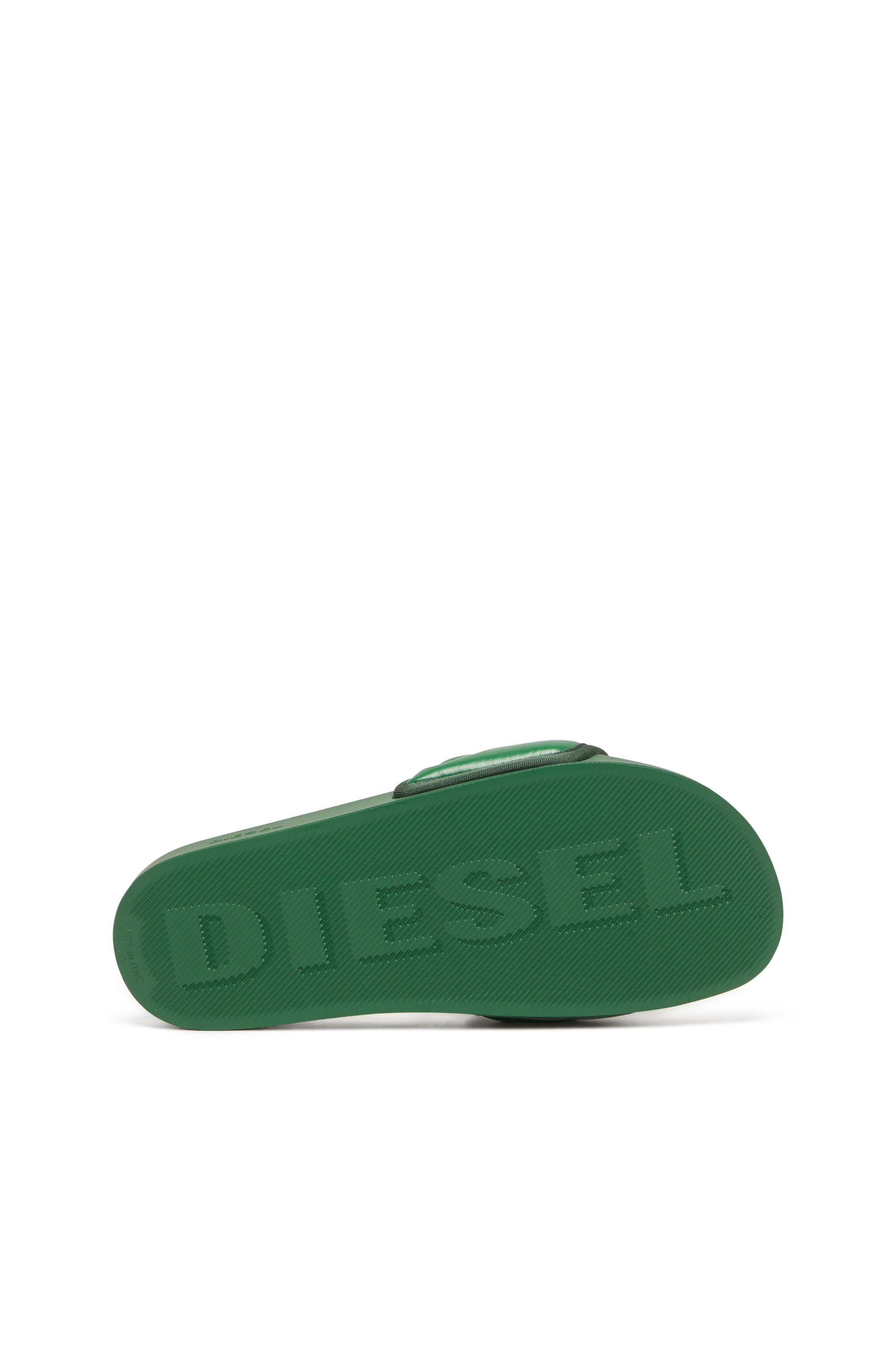 Diesel - SA-MAYEMI PUF X, Unisex's Sa-Mayemi Puf X - Pool slides with puffy logo band in Dark Green - 4