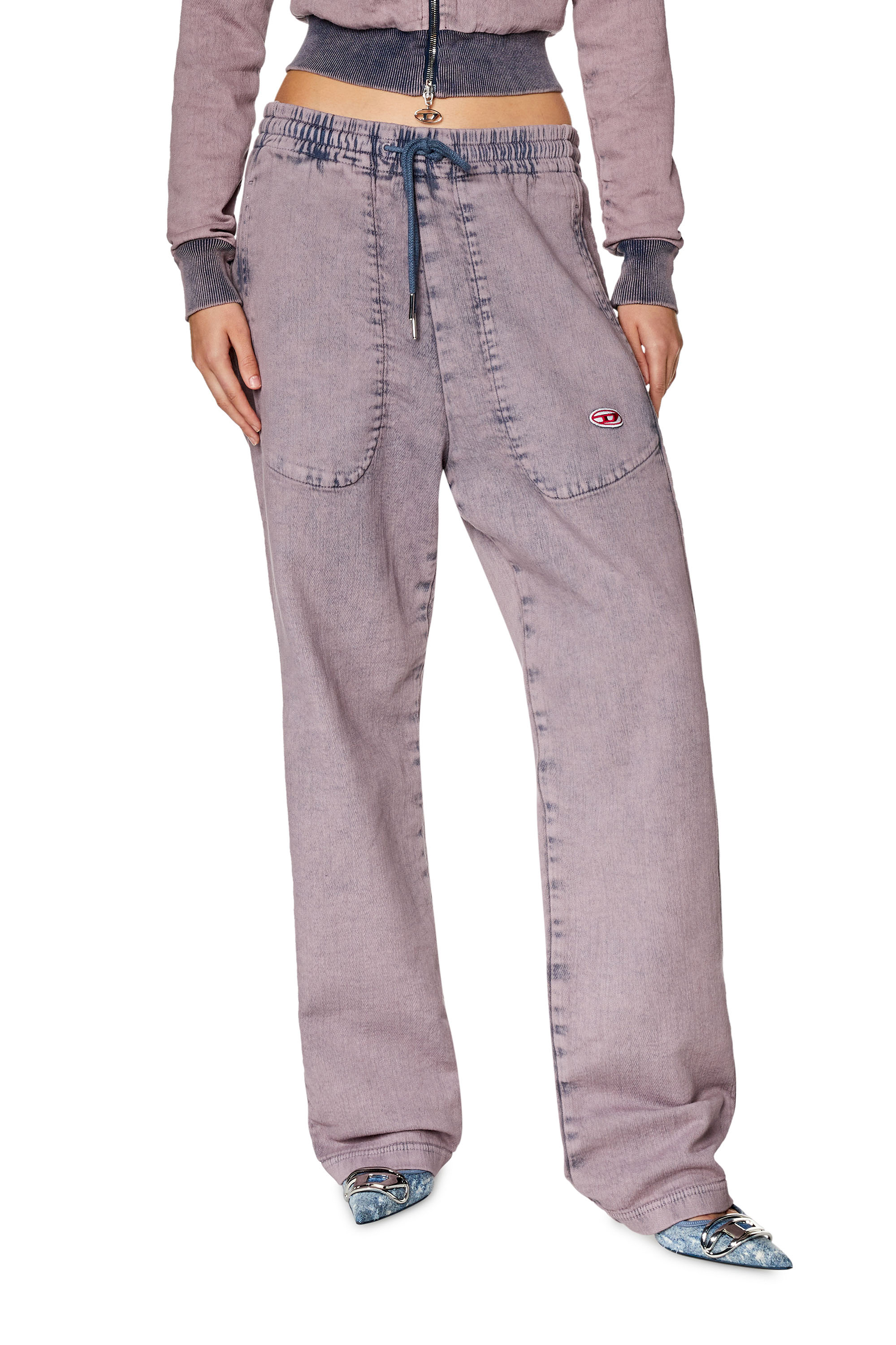Diesel - Straight D-Martians Track Denim 09H04, Unisex's Straight D-Martians Track Denim in Lilac - 1