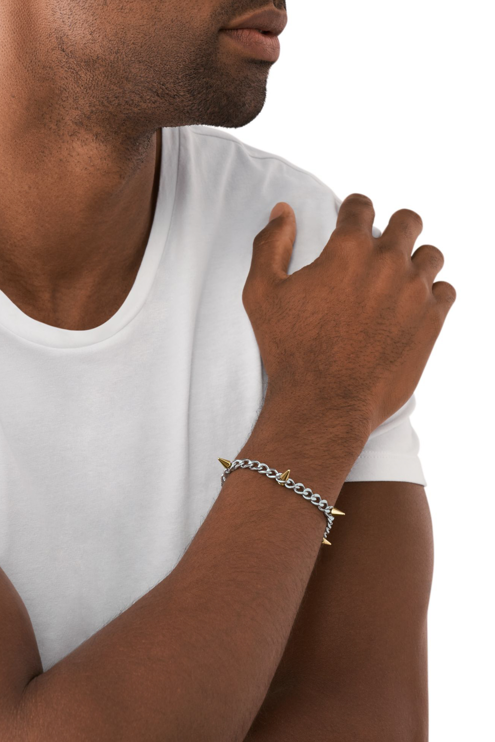 Diesel - DX1453, Unisex's Two-Tone Stainless Steel Chain Bracelet in Silver - 4