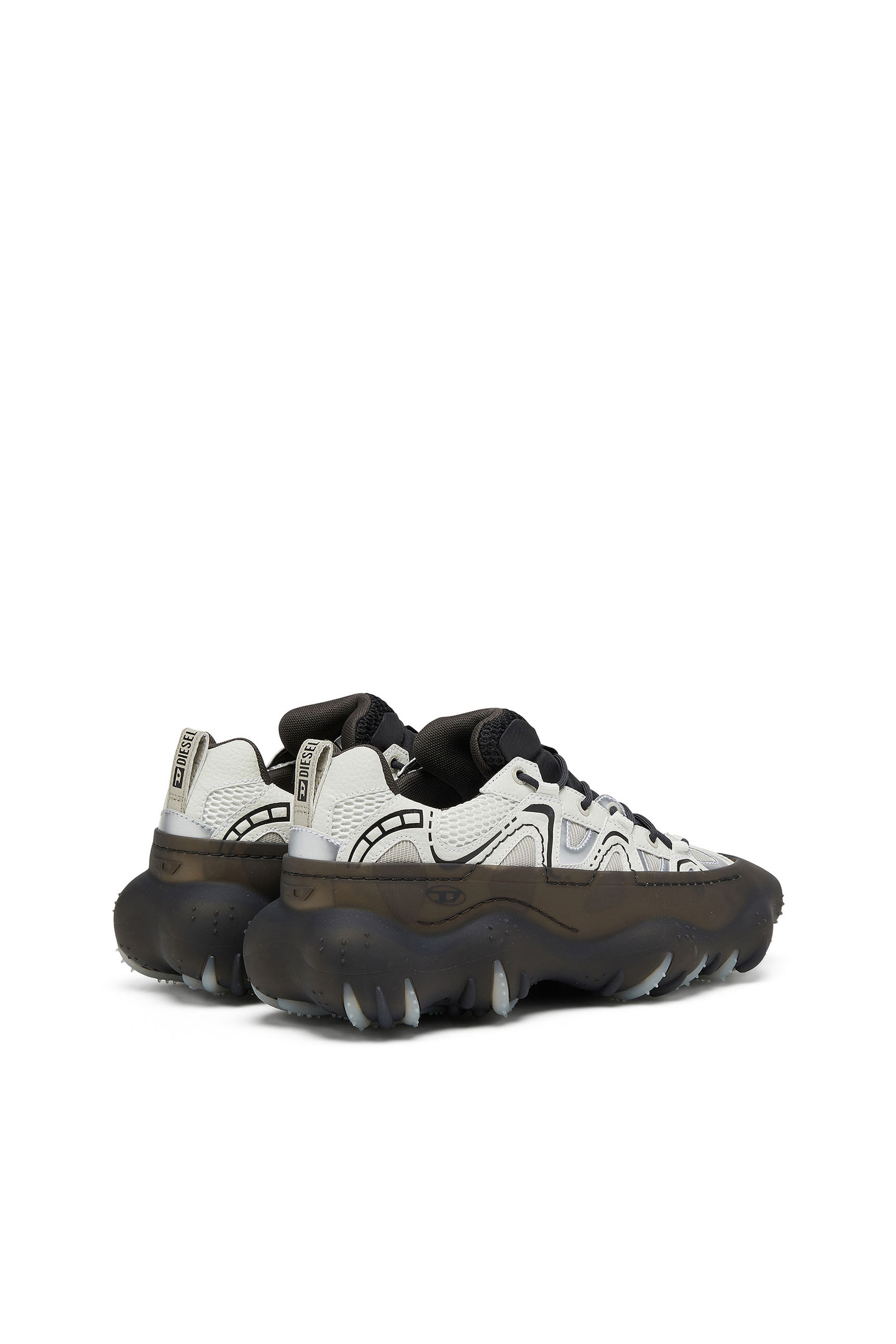 Diesel - S-PROTOTYPE P1, Man's S-Prototype P1-Sneakers with transparent rubber overlay in Black/White - 3