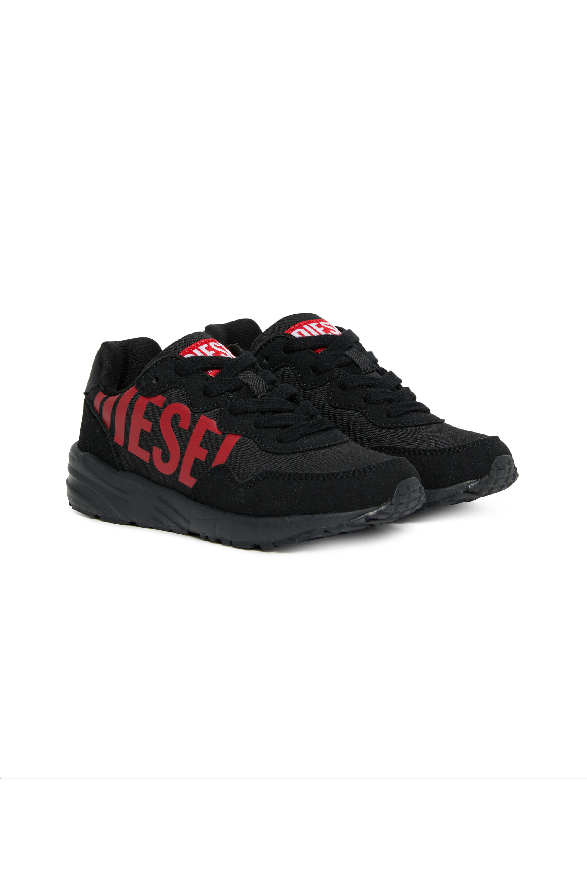 Diesel - S-STAR LIGHT LC, Unisex's Nylon sneakers with shiny Diesel print in Black/Red - 2