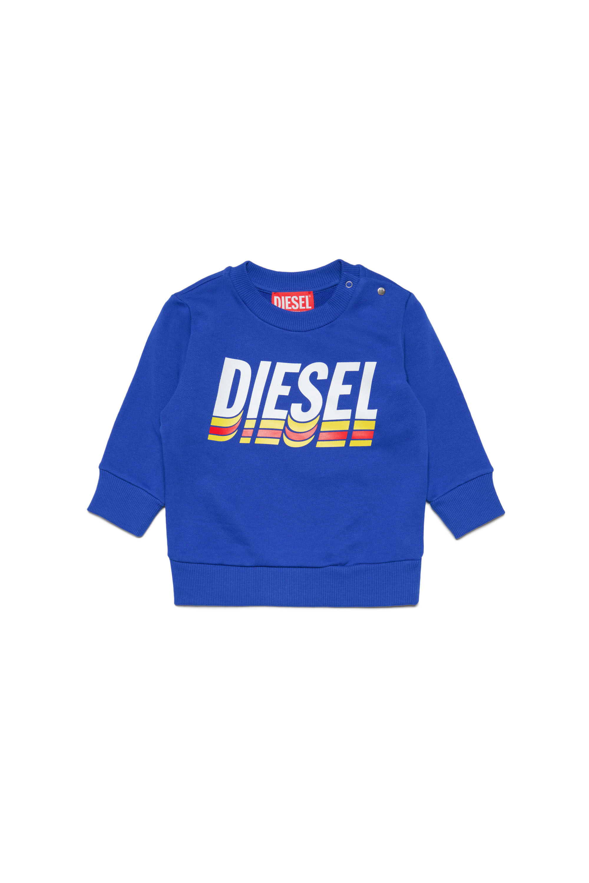 Diesel - SALTB, Man's Sweatshirt with tri-colour logo in Dark Blue - 1