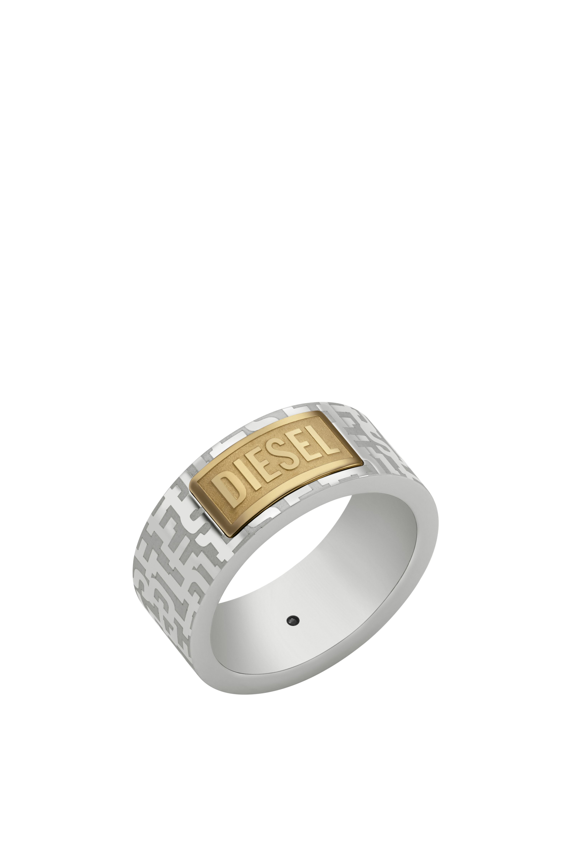 Diesel - DX1427, Unisex's Font Two-Tone Band Ring in Silver - 1