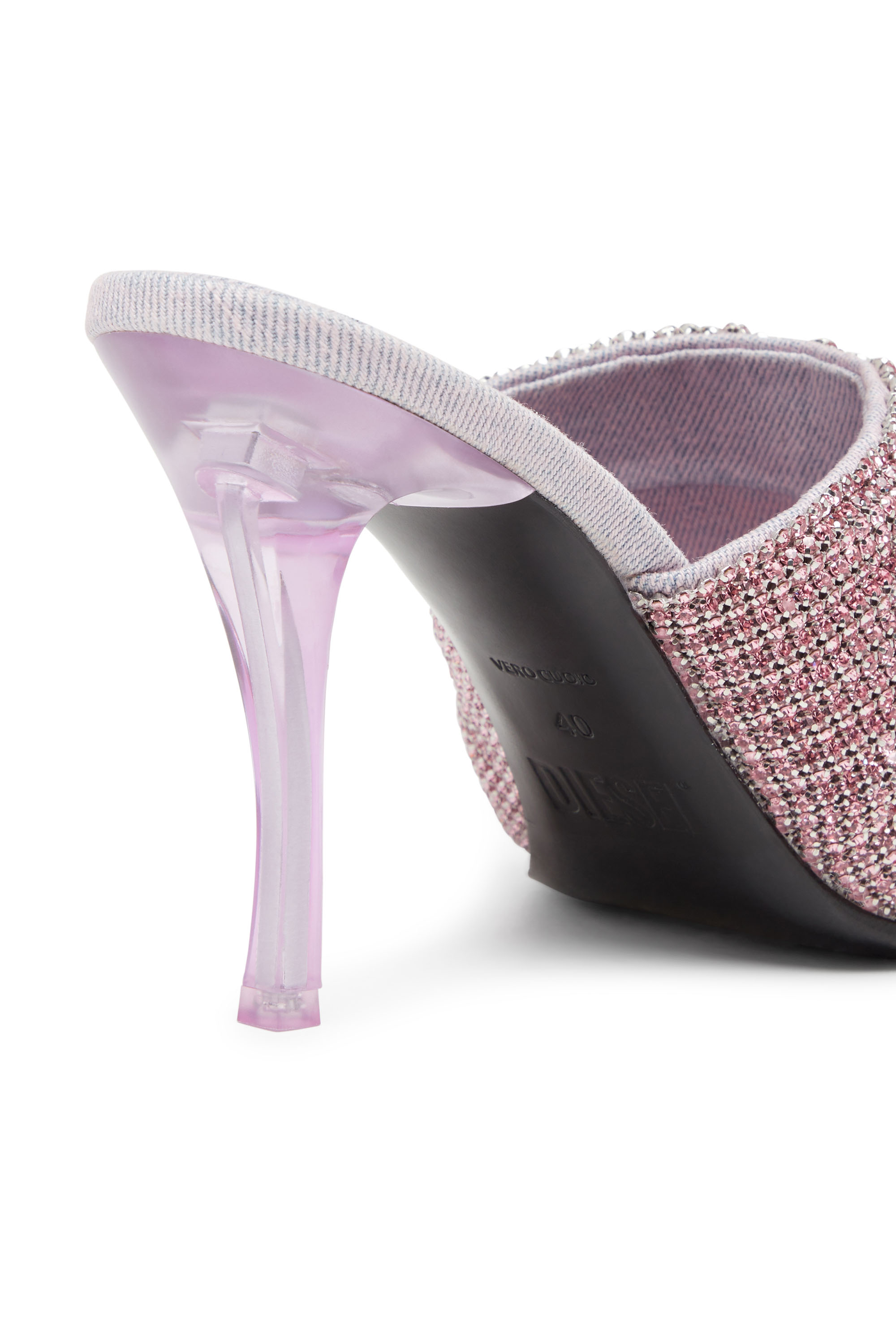 Diesel - D-SYDNEY SDL S, Woman's D-Sydney Sdl S Sandals - Mule sandals with rhinestone band in Pink - 4
