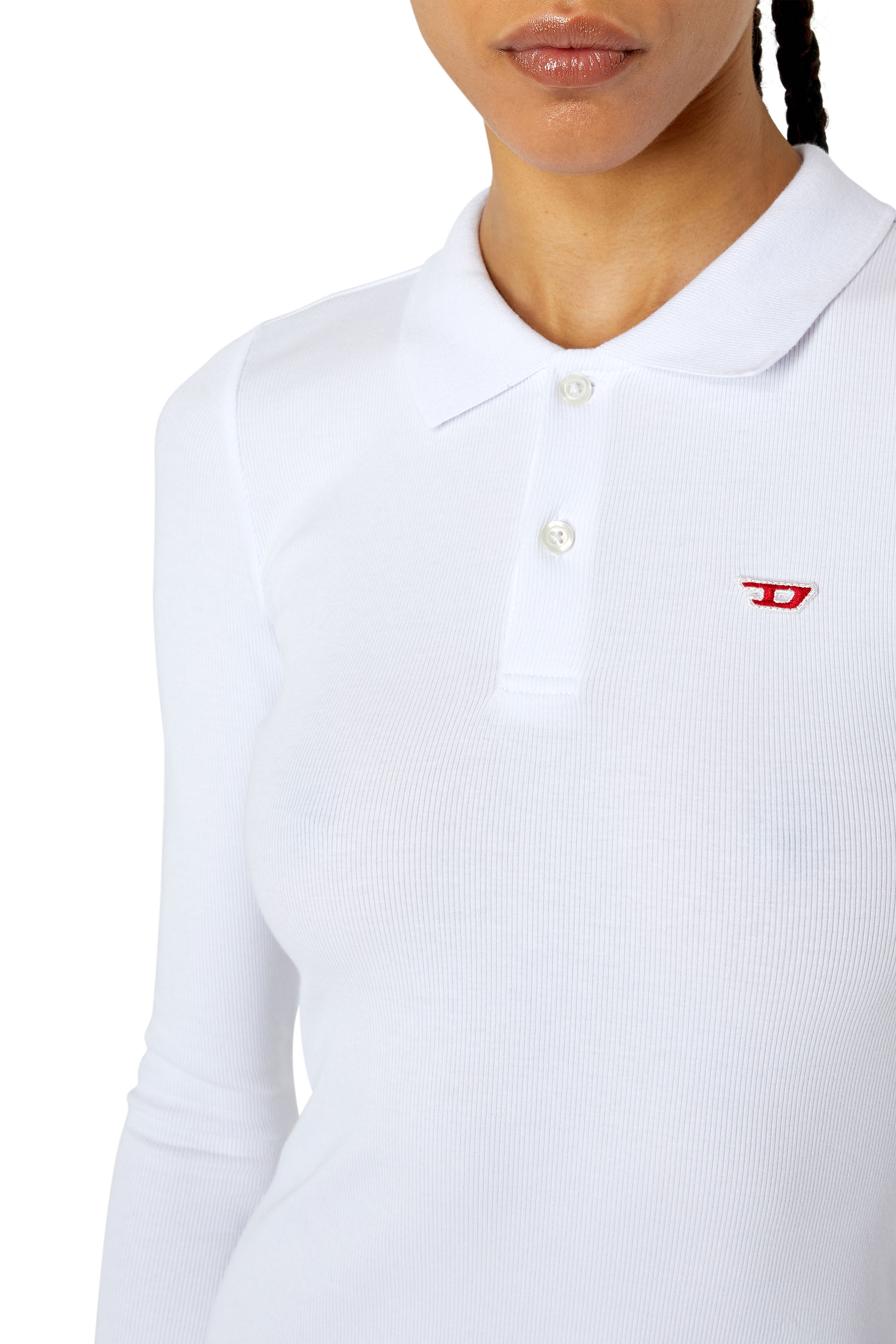 Diesel - D-RIBENNY-LS-D, Woman's Polo dress with D logo in White - 4