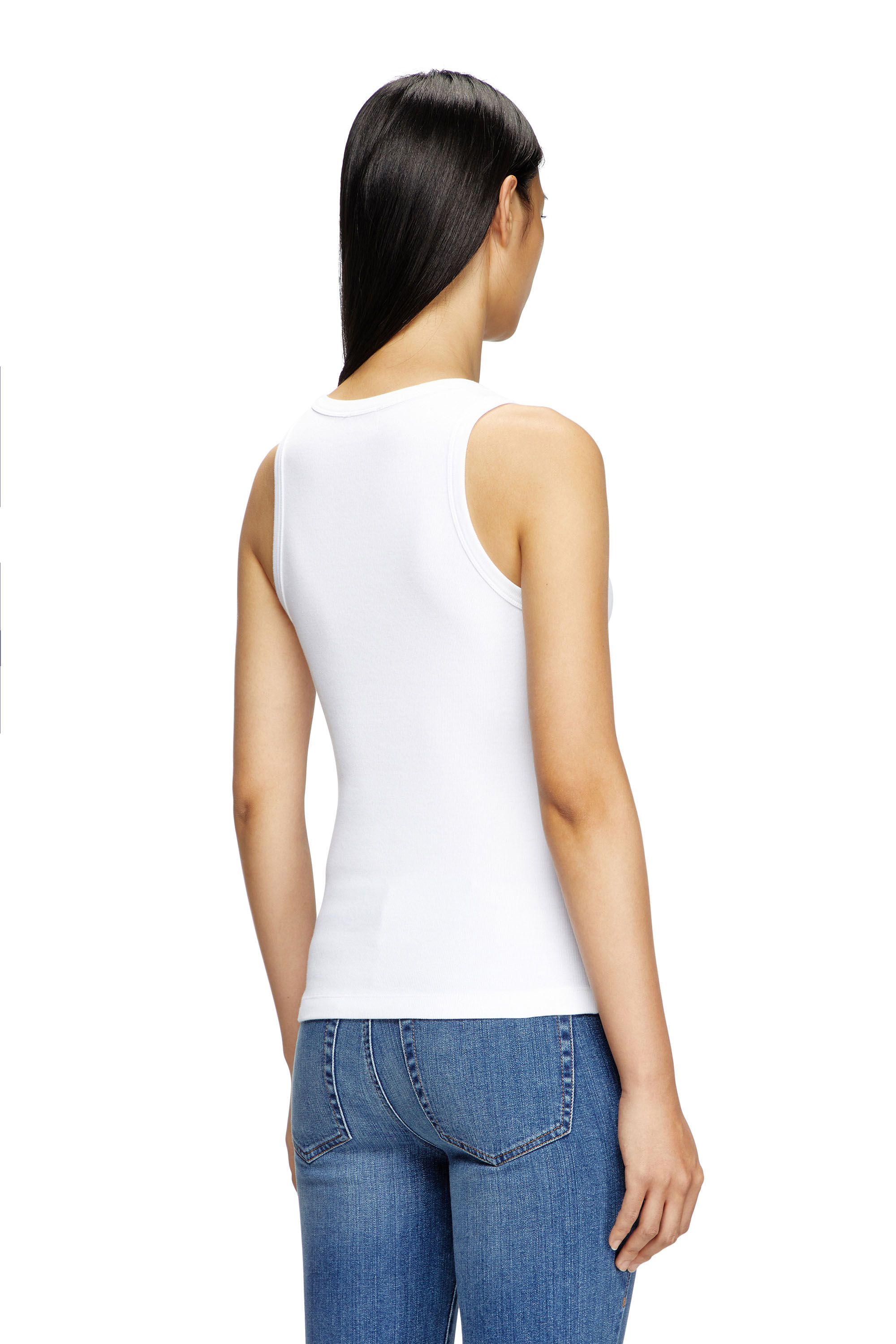 Diesel - T-ANKY-D, Woman's Tank top with D logo in White - 4