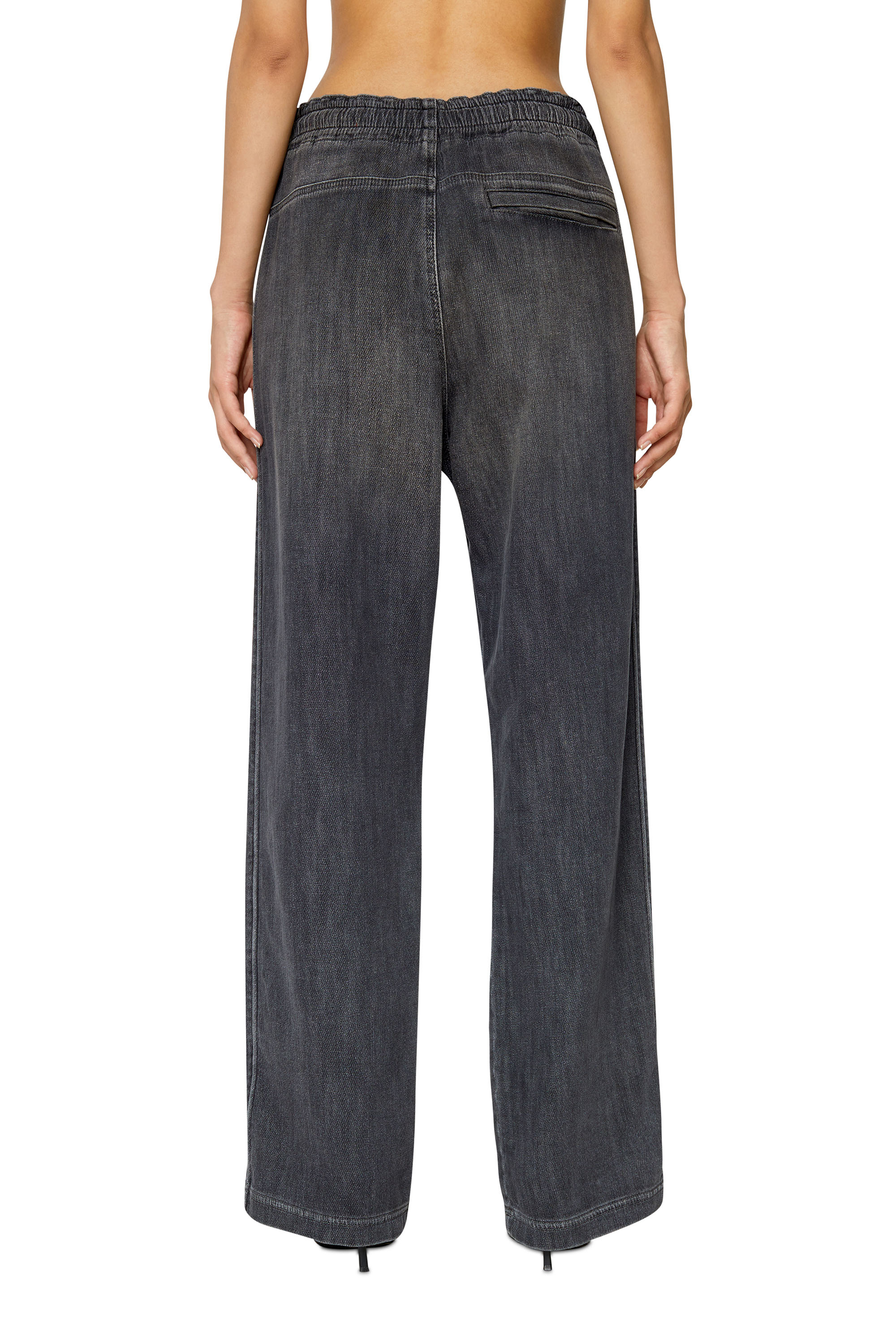 Diesel - Straight D-Martians Track Denim 09E30, Woman's Straight D-Martians Track Denim in Black/Dark grey - 4