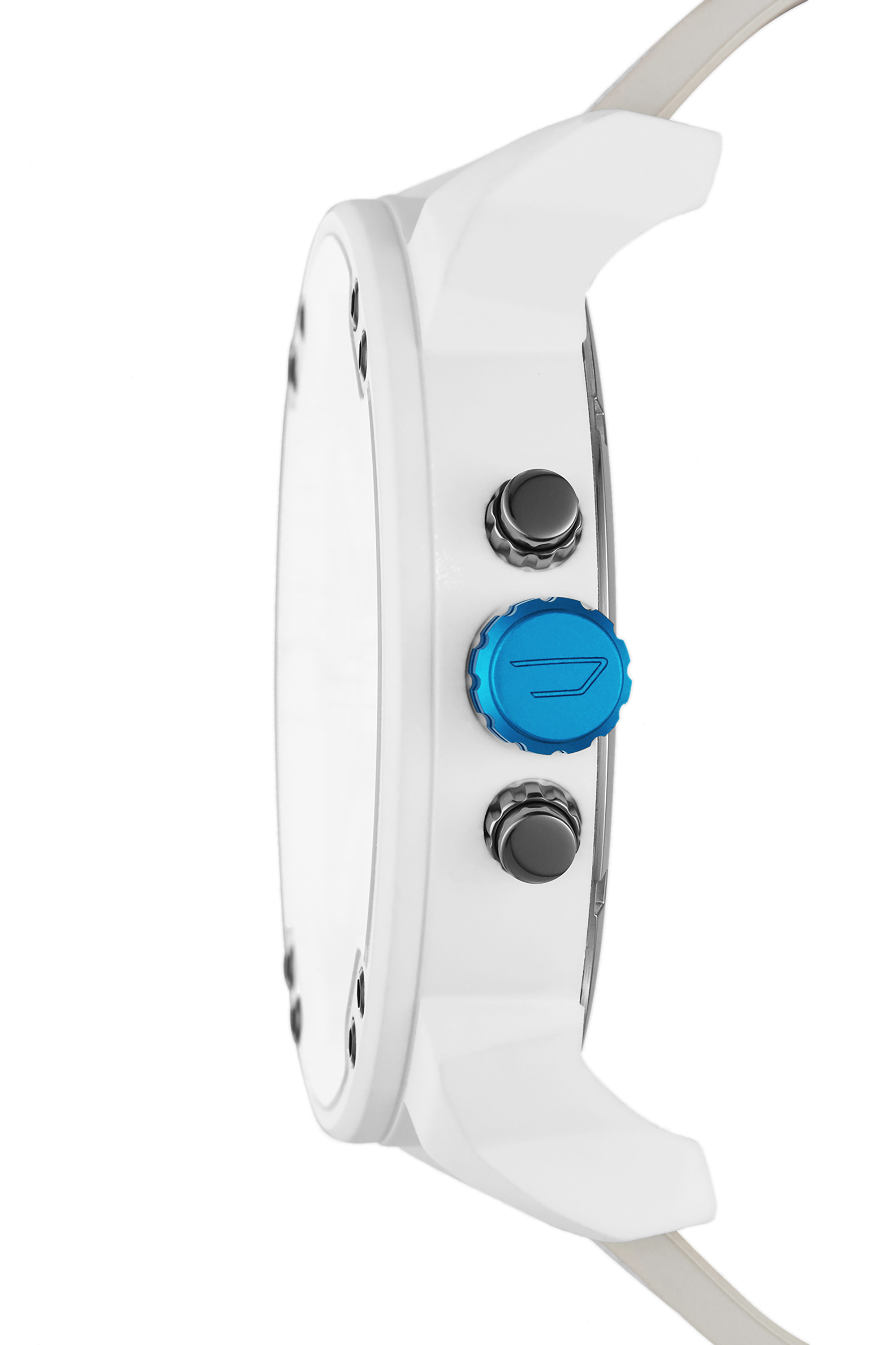 Diesel - DZ7419, Man's Mr. Daddy 2.0 chronograph leather watch in White/Blue - 2