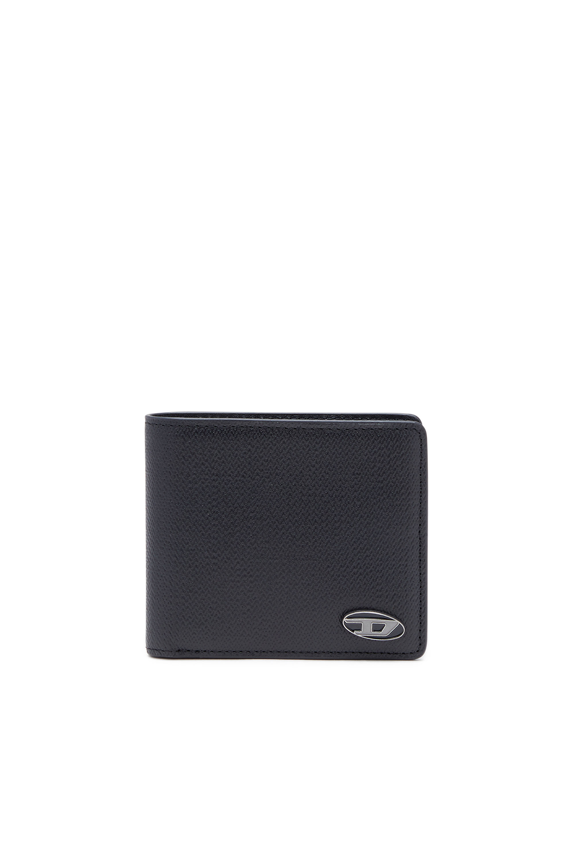Diesel - BI-FOLD COIN S, Man's Bi-fold wallet in textured leather in Black - 1