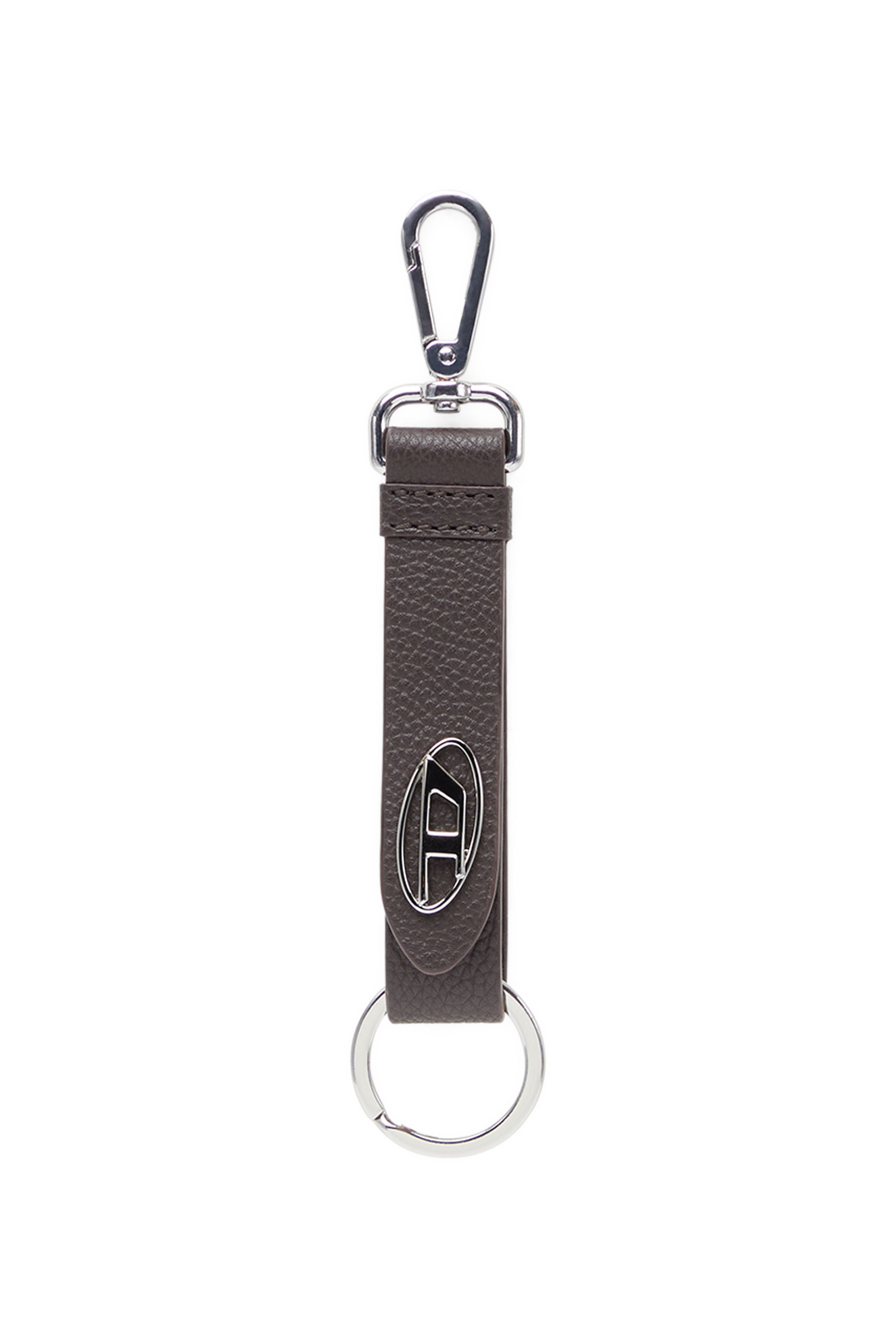 Diesel - KEY RING, Man's Keyring in textured leather in Brown - 1
