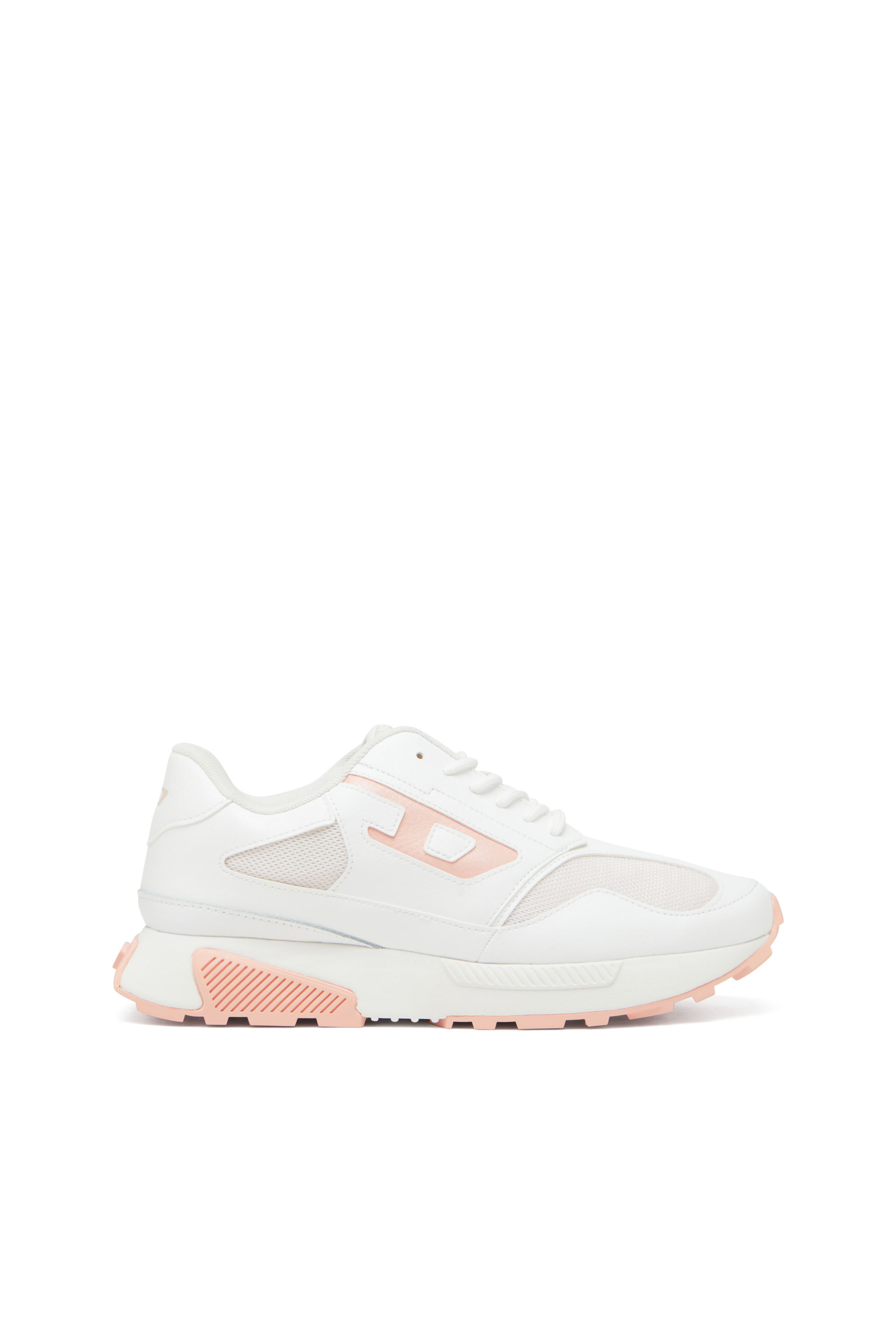 Diesel - S-TAME-D RUNNING W, Woman's S-Tame-D-Mesh and suede sneakers with metallic logo in White/Pink - 1