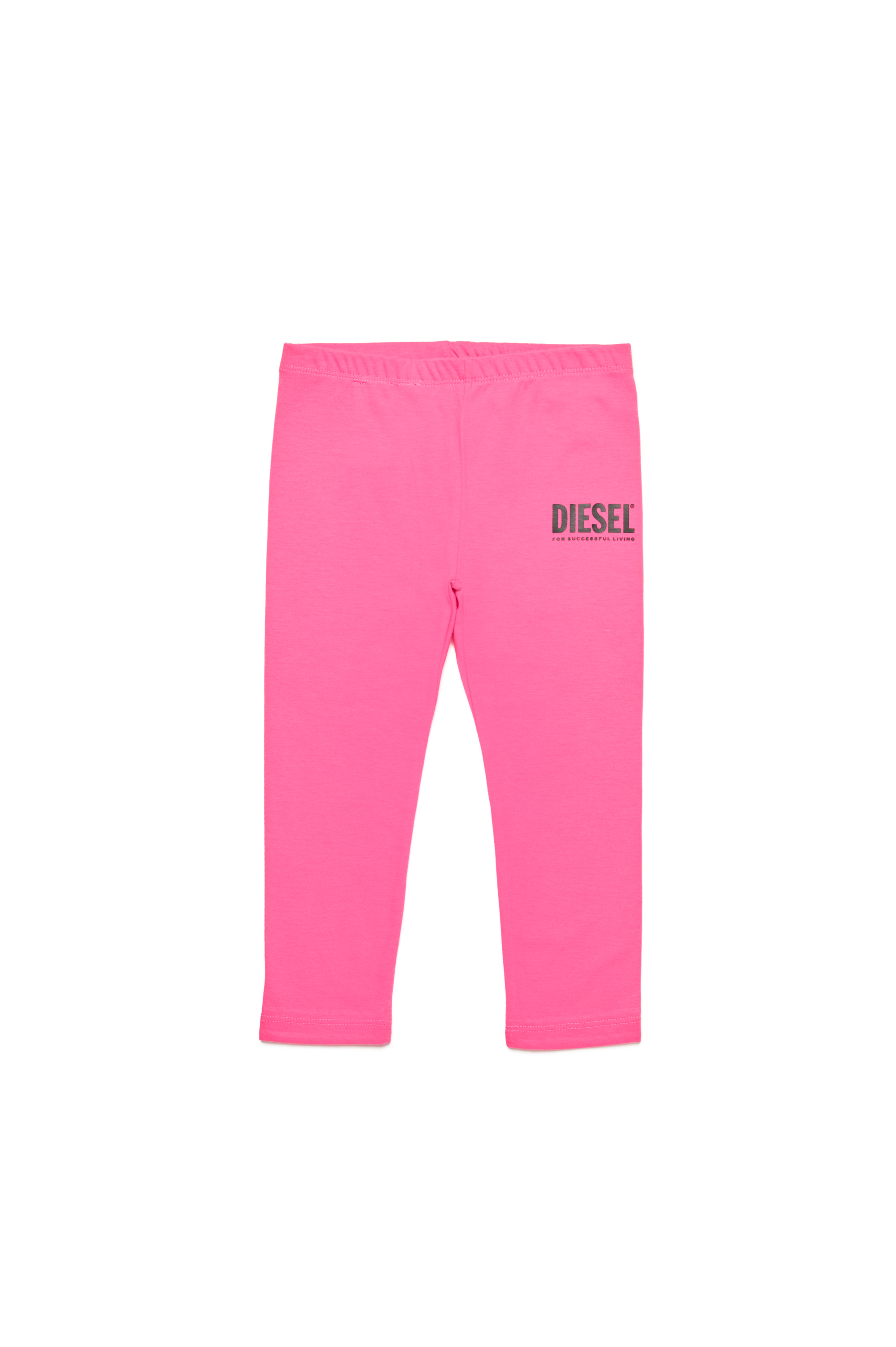 Diesel - PANB, Woman's Cotton pants with logo print in Pink - 1