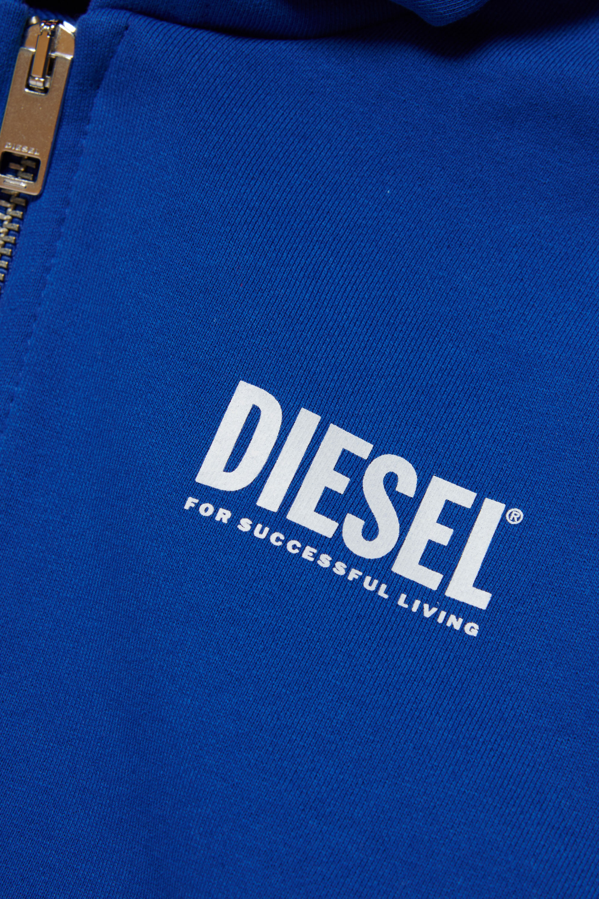 Diesel - LSTEPPIU DI OVER, Unisex's Zip-up hoodie with logo print in Blue - 3