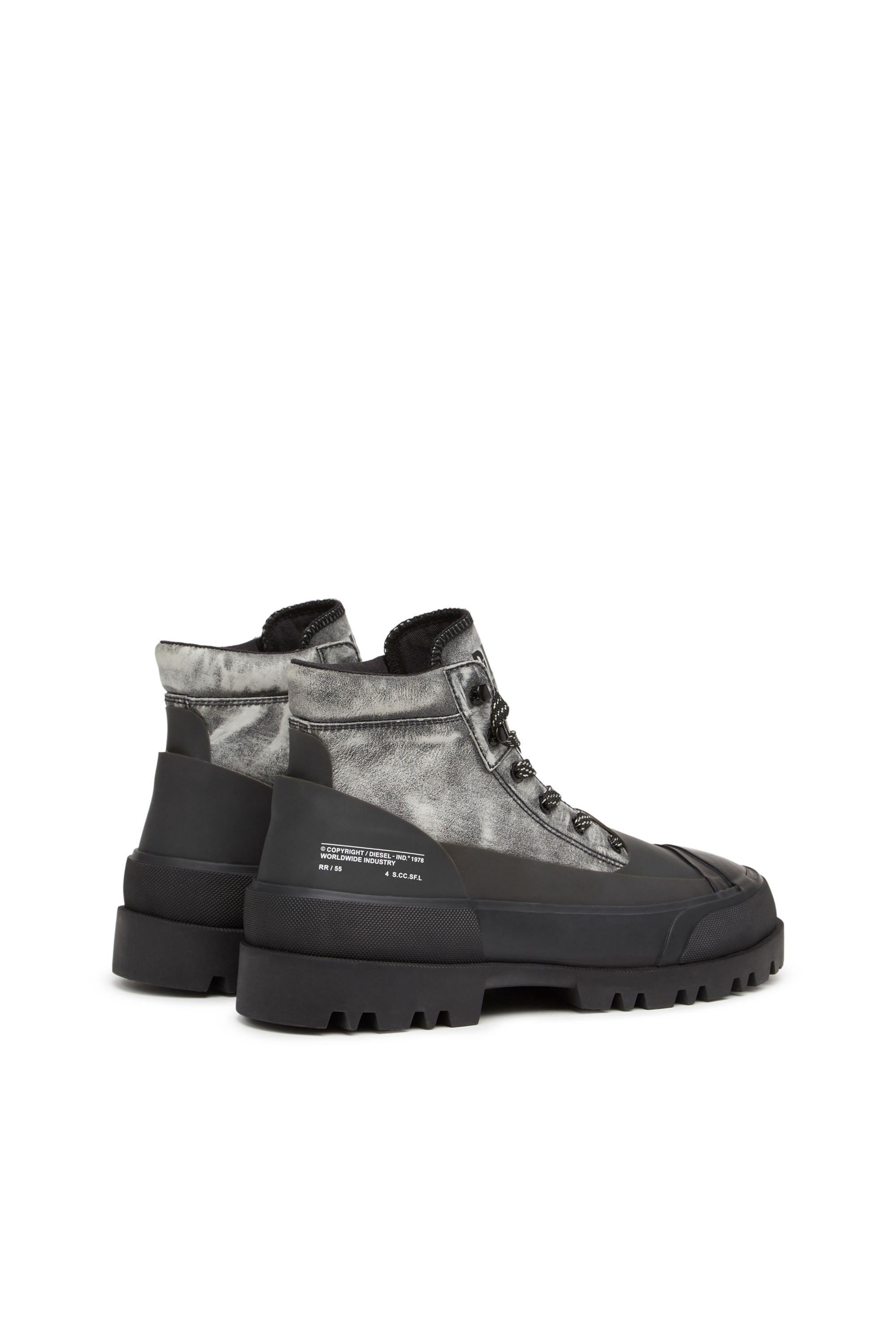Diesel - D-HIKO BT X, Unisex's D-Hiko BT X - Treated leather boots with rubber overlay in Black - 3