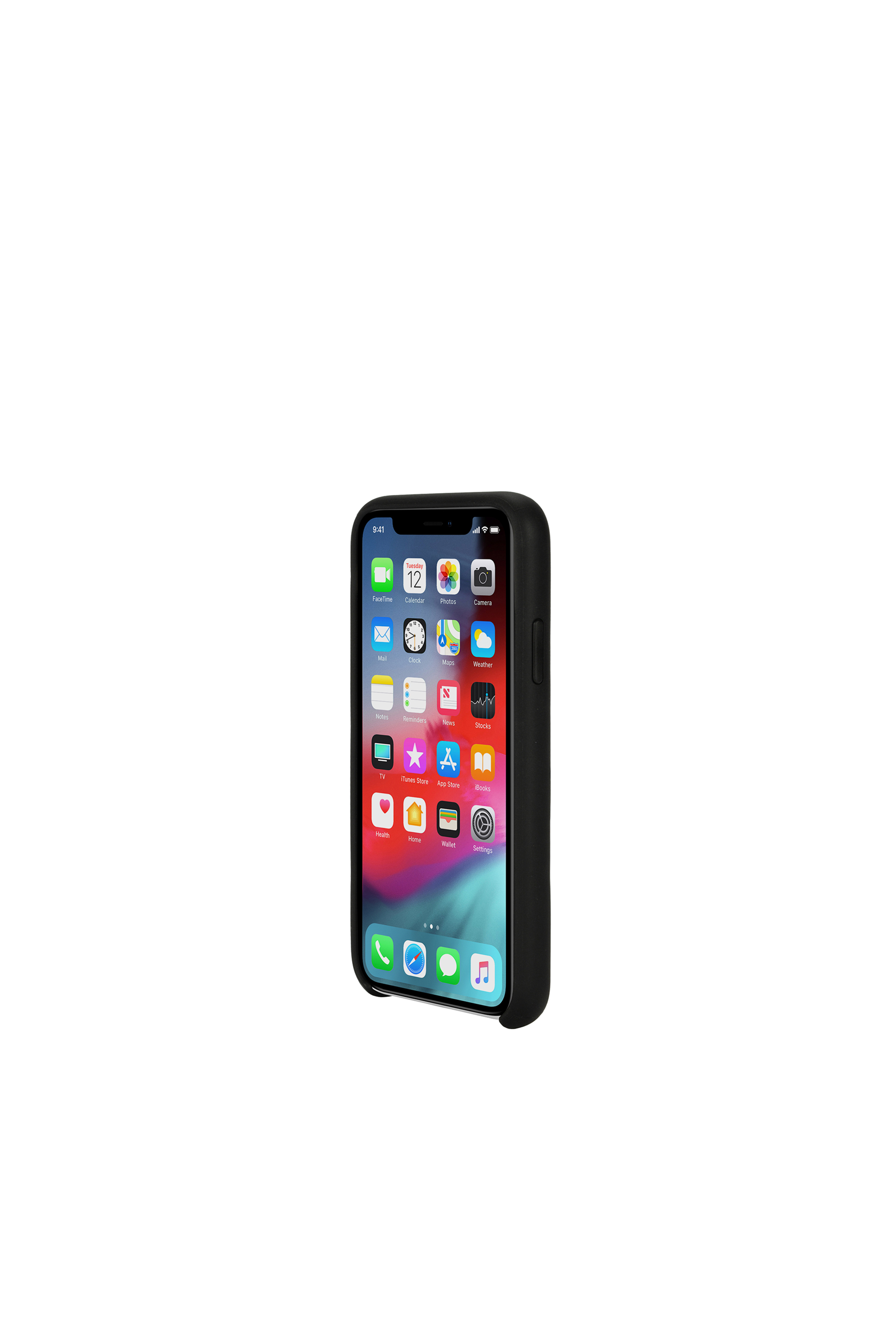 Diesel - DIESEL LEATHER CO-MOLD CASE FOR IPHONE XR, Unisex's Black leather diagonal logo case, iPhone XR in Black - 3