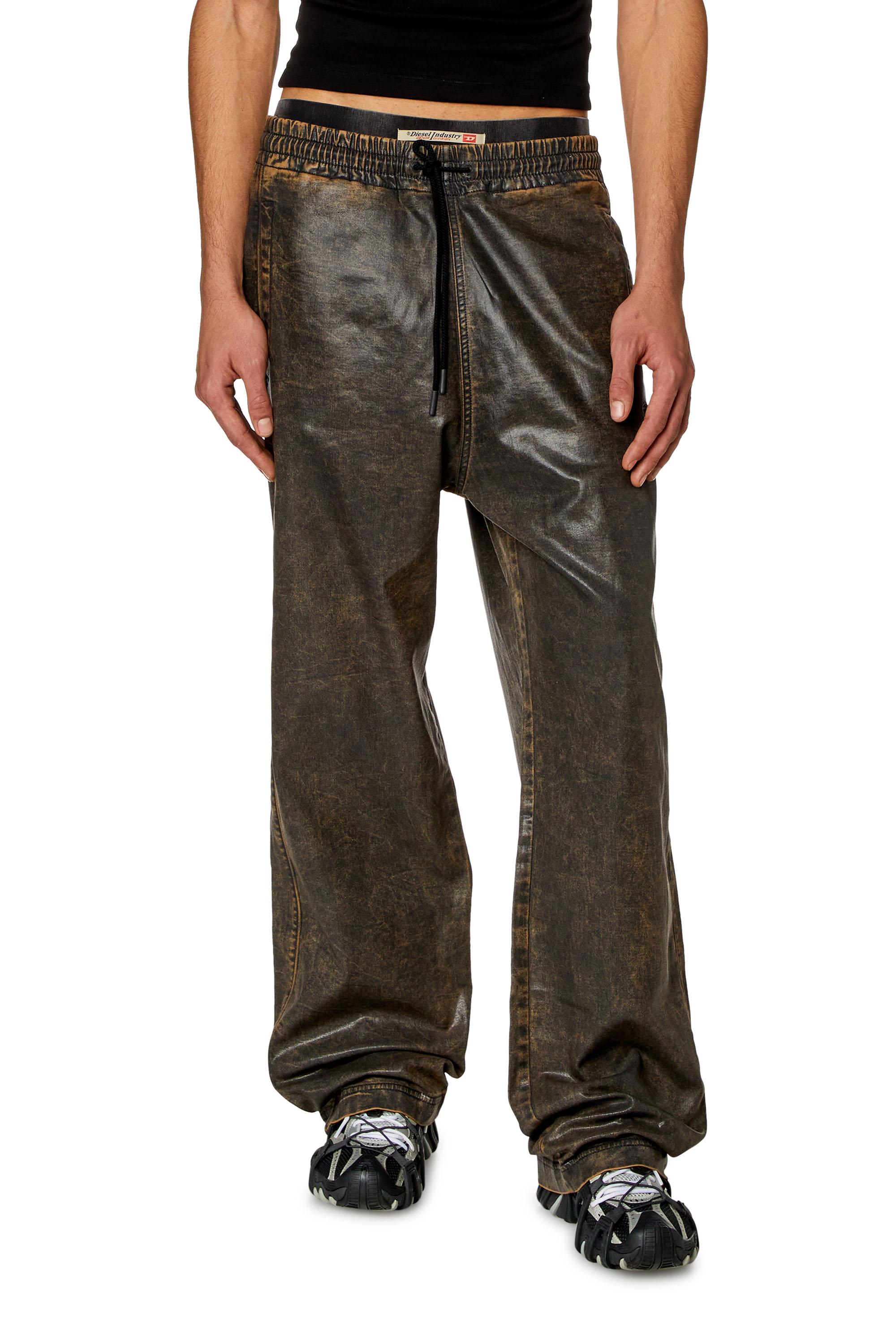 Diesel - Unisex's Relaxed D-Martyans Track Denim 068KR, Black/Brown - 1
