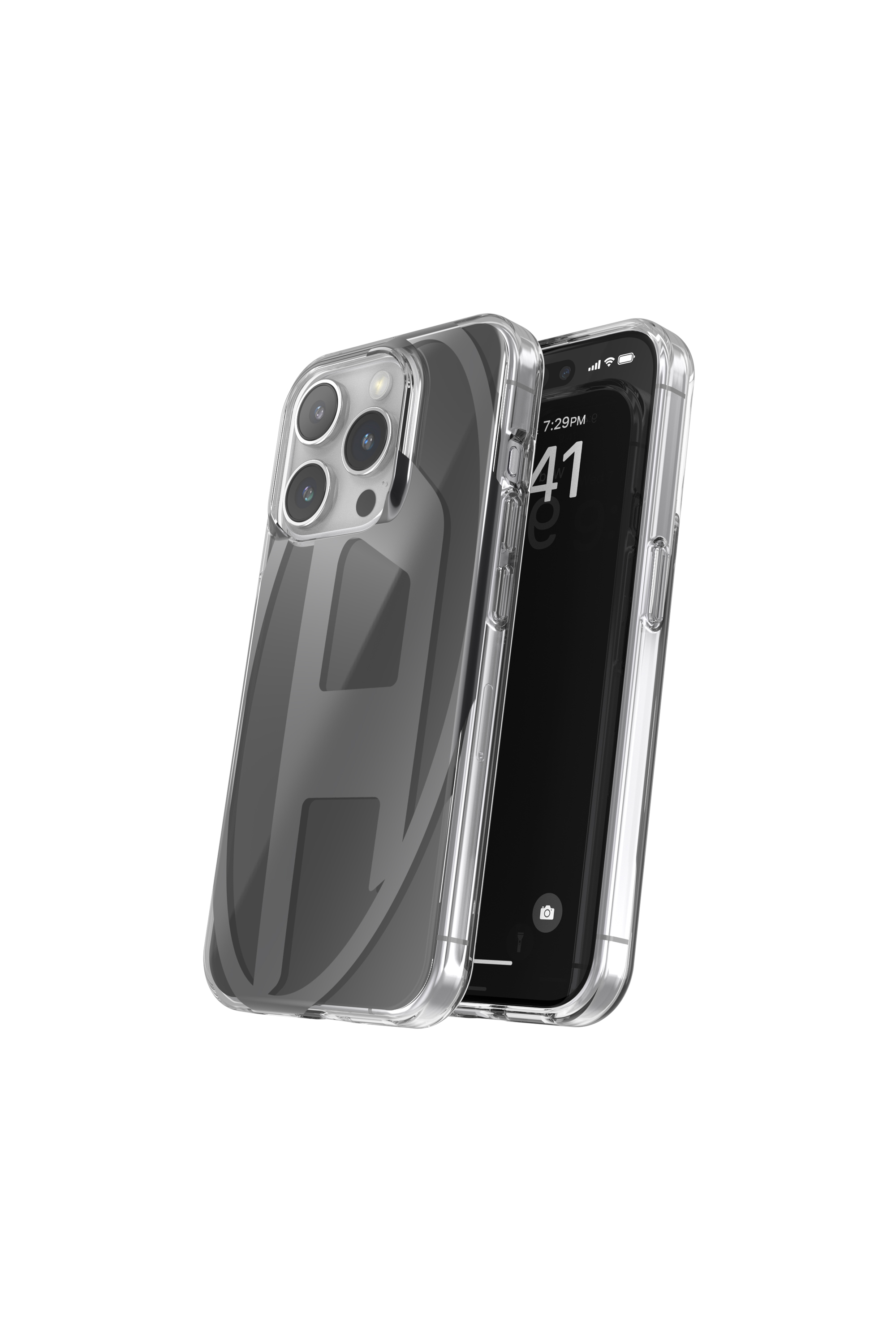 Diesel - 60040 AOP CASE, Unisex's Oval D Casefor iP 15 Pro in Black - 3