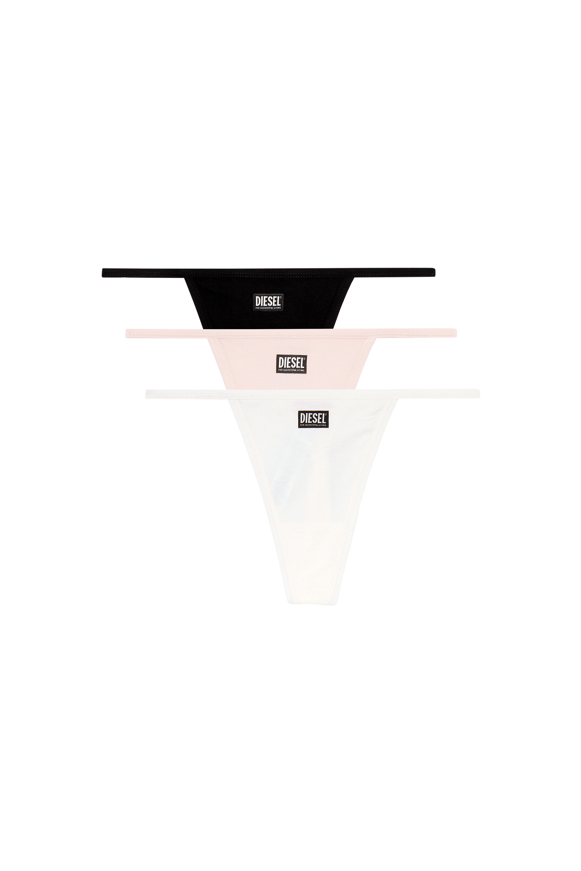 Diesel - UFST-HELENA-THREEPACK, Woman's Three-pack of plain thongs in Pink/Black - 1
