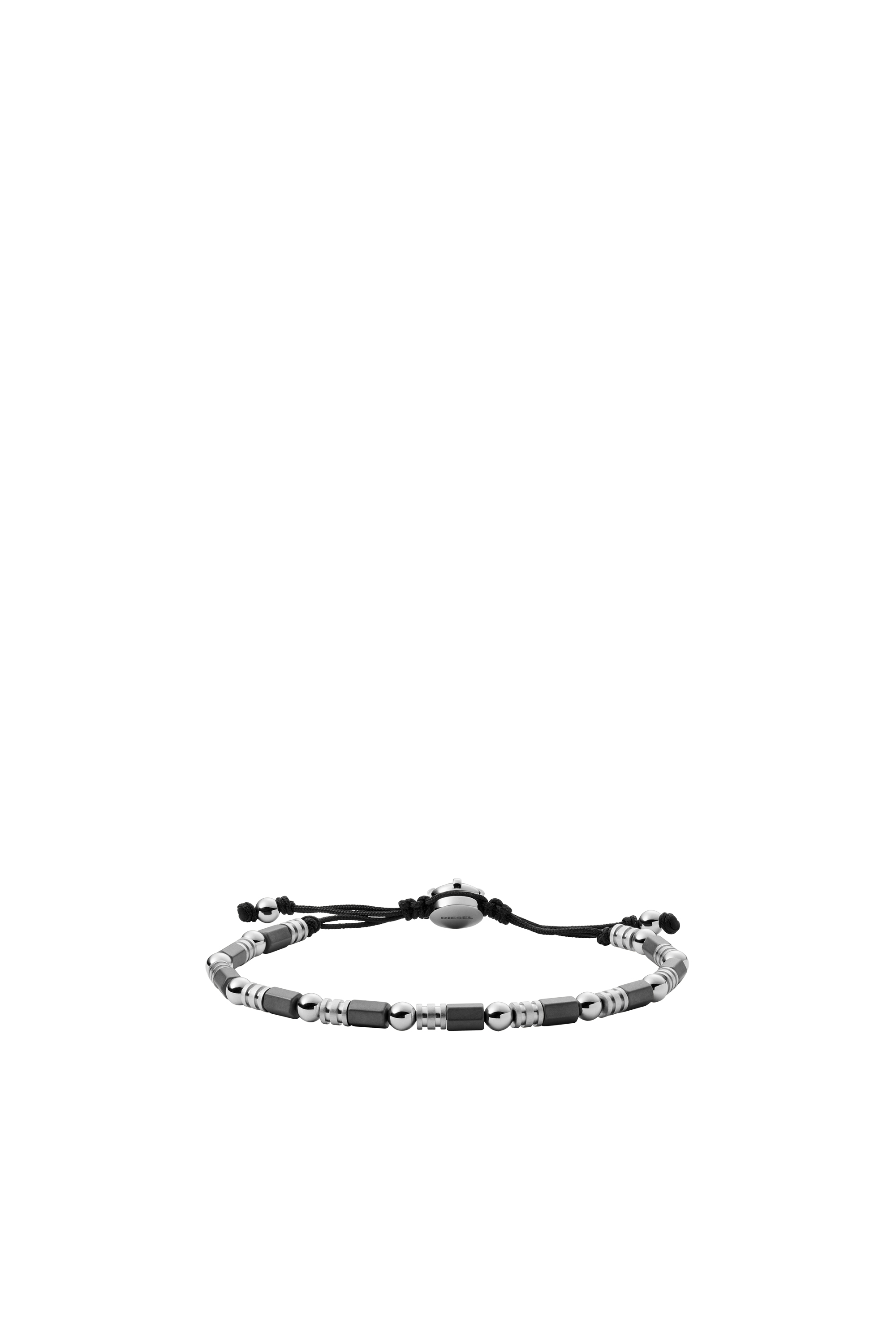 Diesel - DX1312, Unisex's Hematite and nylon beaded bracelet in Silver/Black - 1