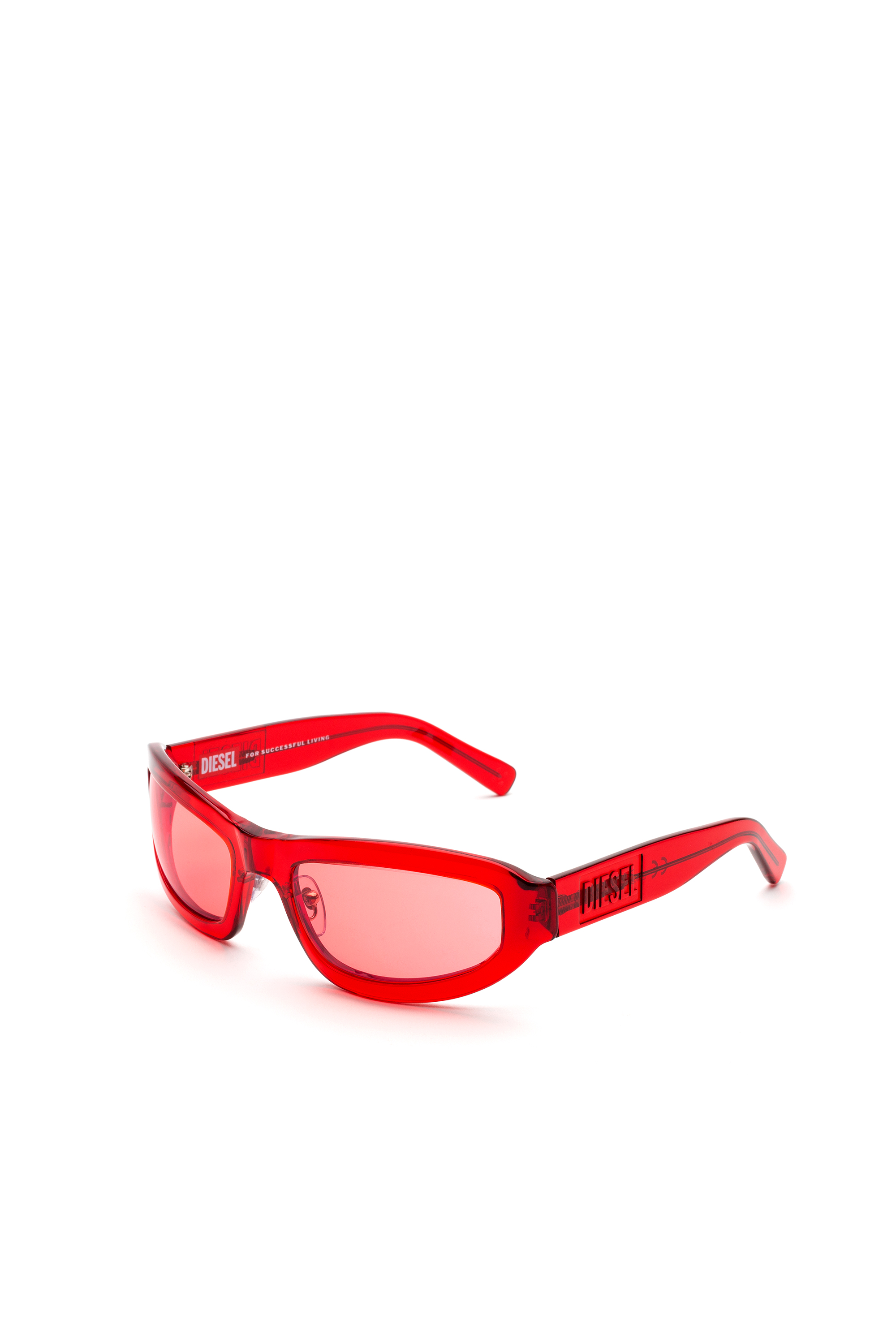 Diesel - DM0363, Unisex's Wraparound sports-aesthetics sunglasses in Red - 2