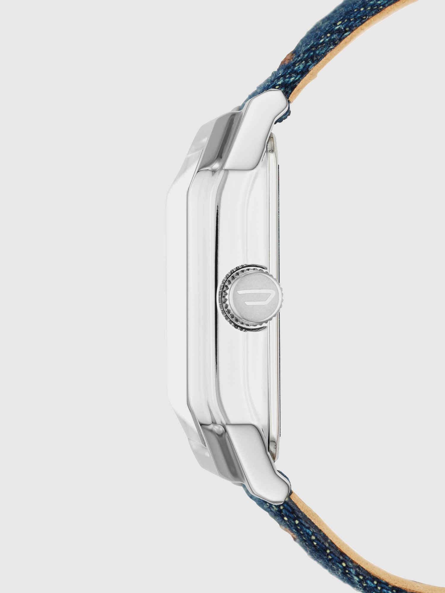 Diesel - DZ1825, Man's Square blue watch with denim strap in Blue - 2