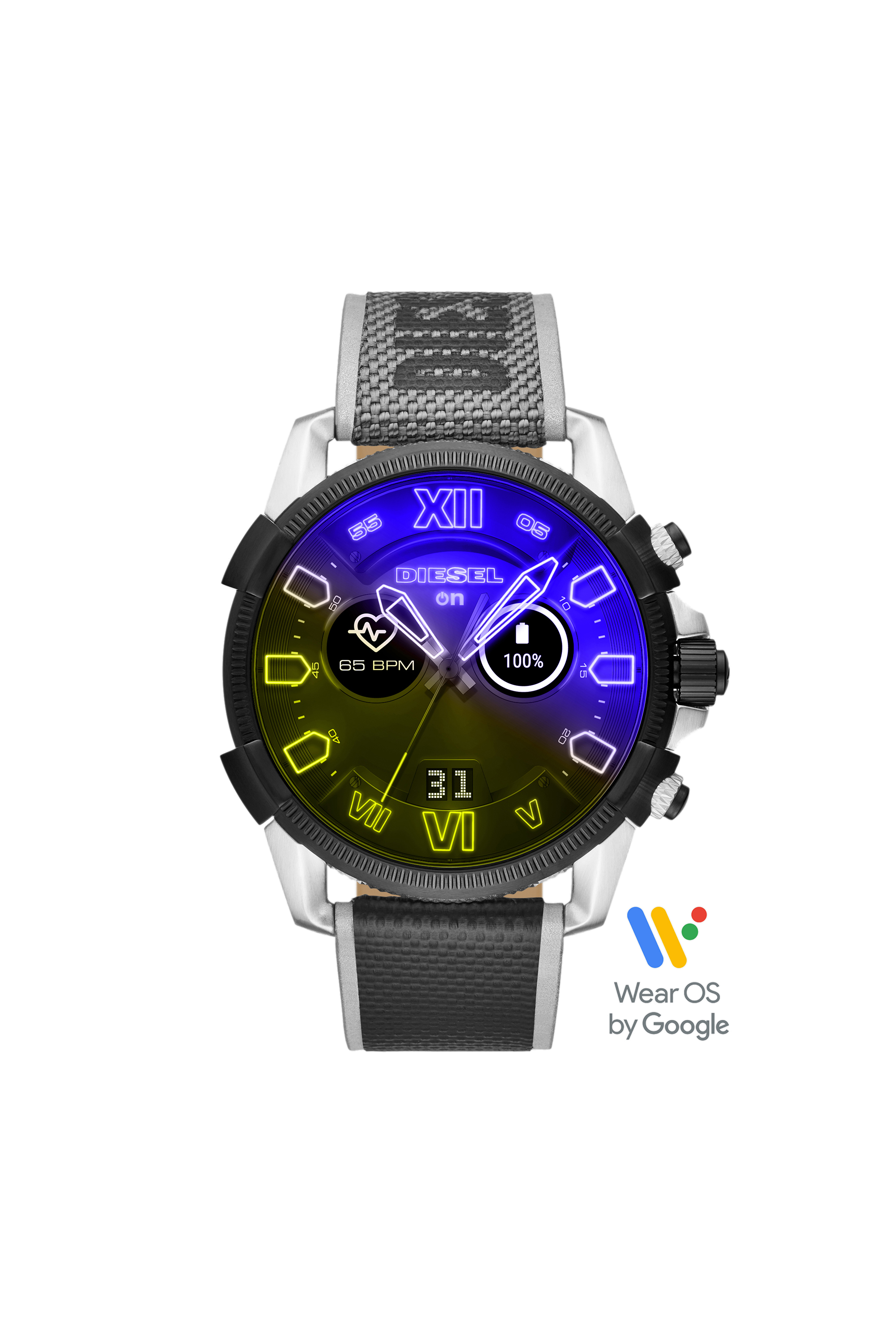 Diesel - DT2012, Man's Full guard 2.5 touchscreen smartwatch - black nylon in Gray/Black - 1
