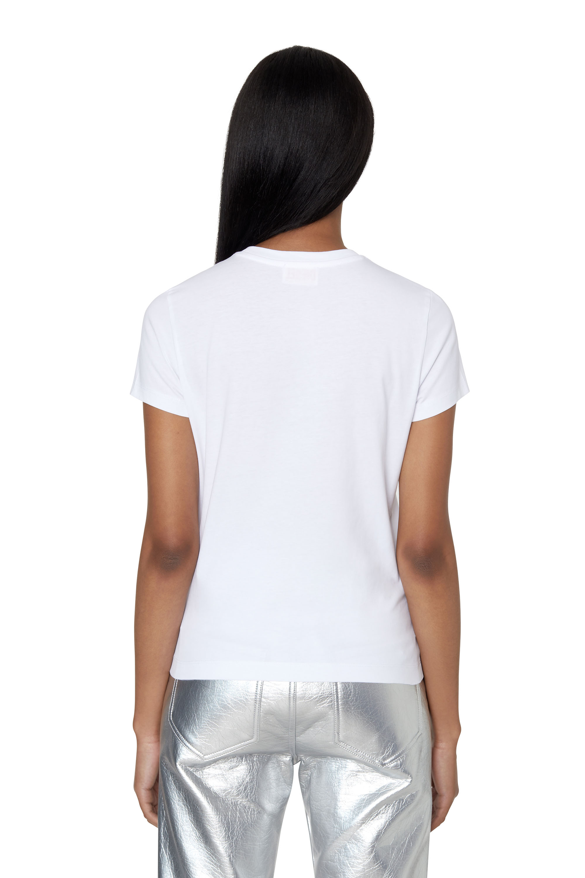 Diesel - T-SLI-DIV, Woman's Denim Division T-shirt in White - 4