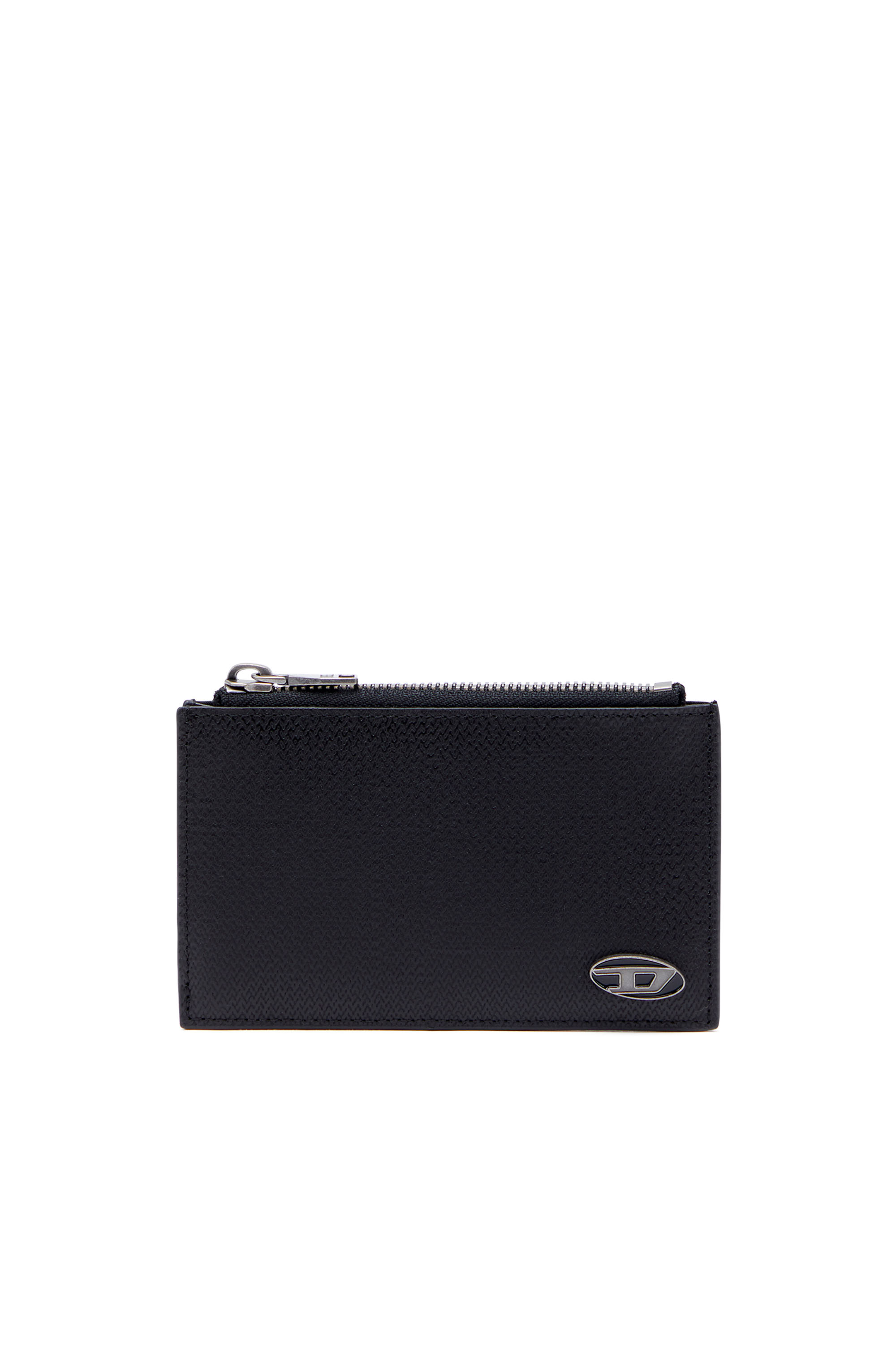 Diesel - CARD HOLDER COIN M, Man's Slim card holder in textured leather in Black - 1