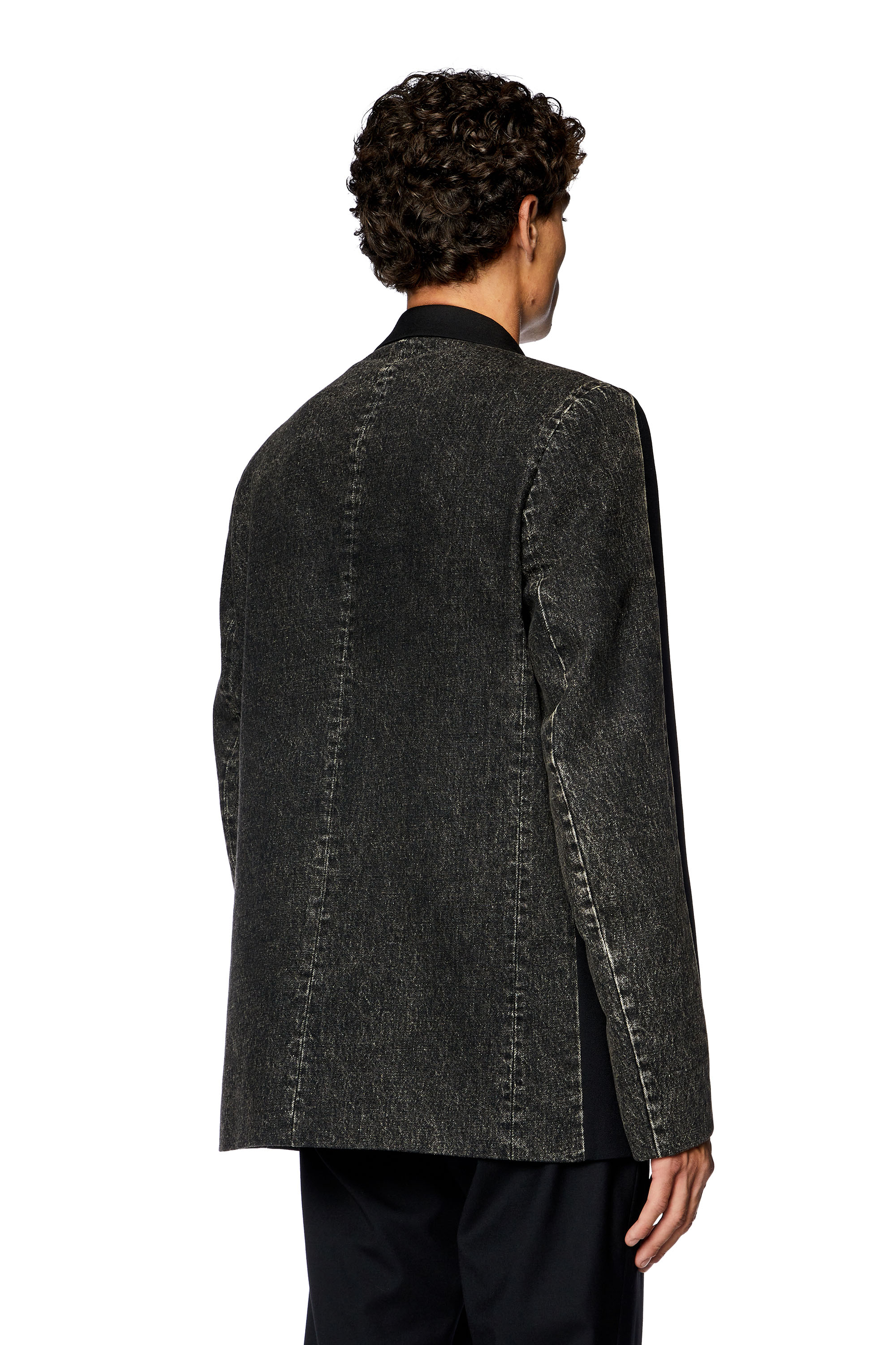 Diesel - J-WIRE-A, Man's Hybrid blazer in cool wool and denim in Black - 4