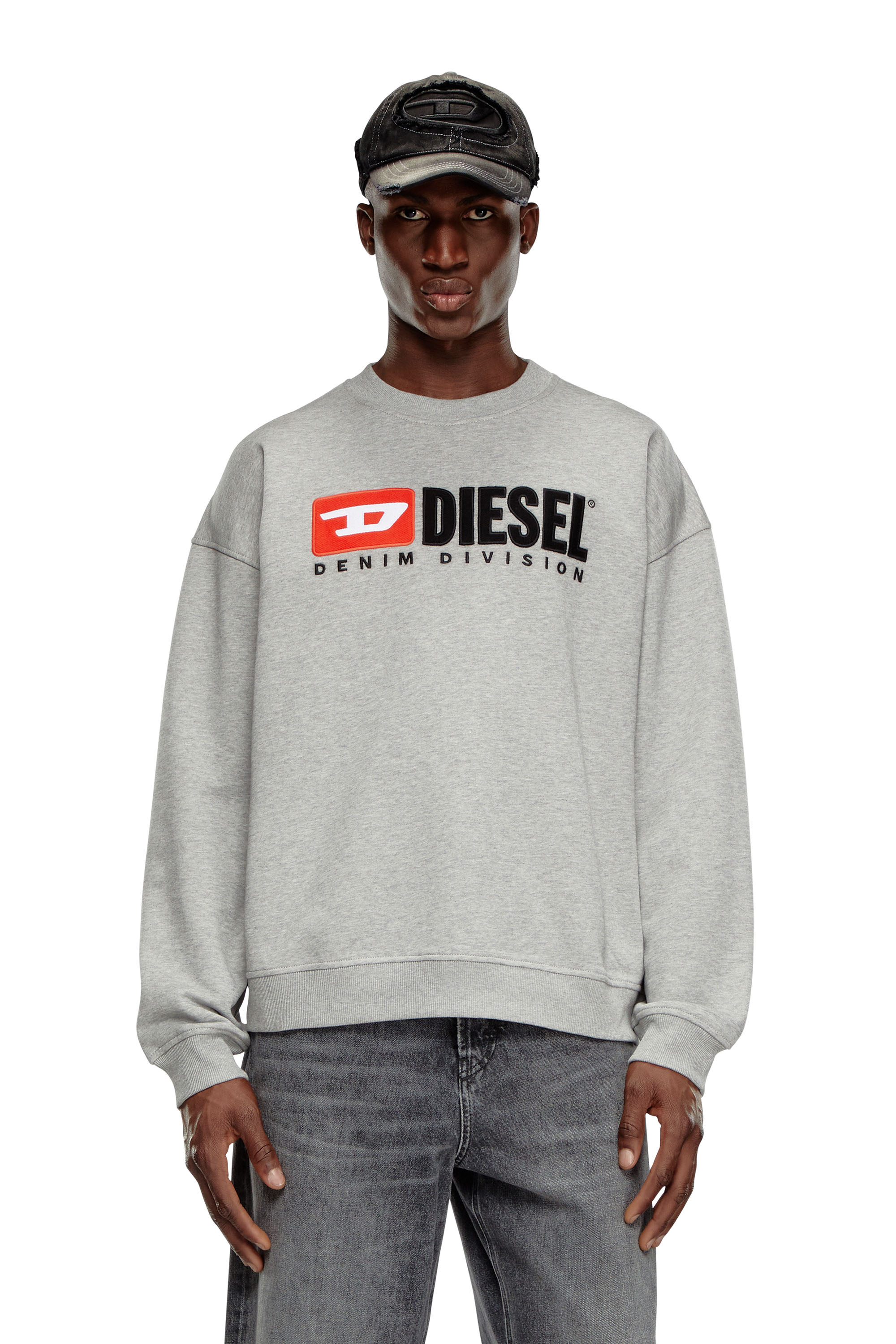 Diesel - S-BOXT-DIV, Man's Sweatshirt with Denim Division logo in Light Grey - 1
