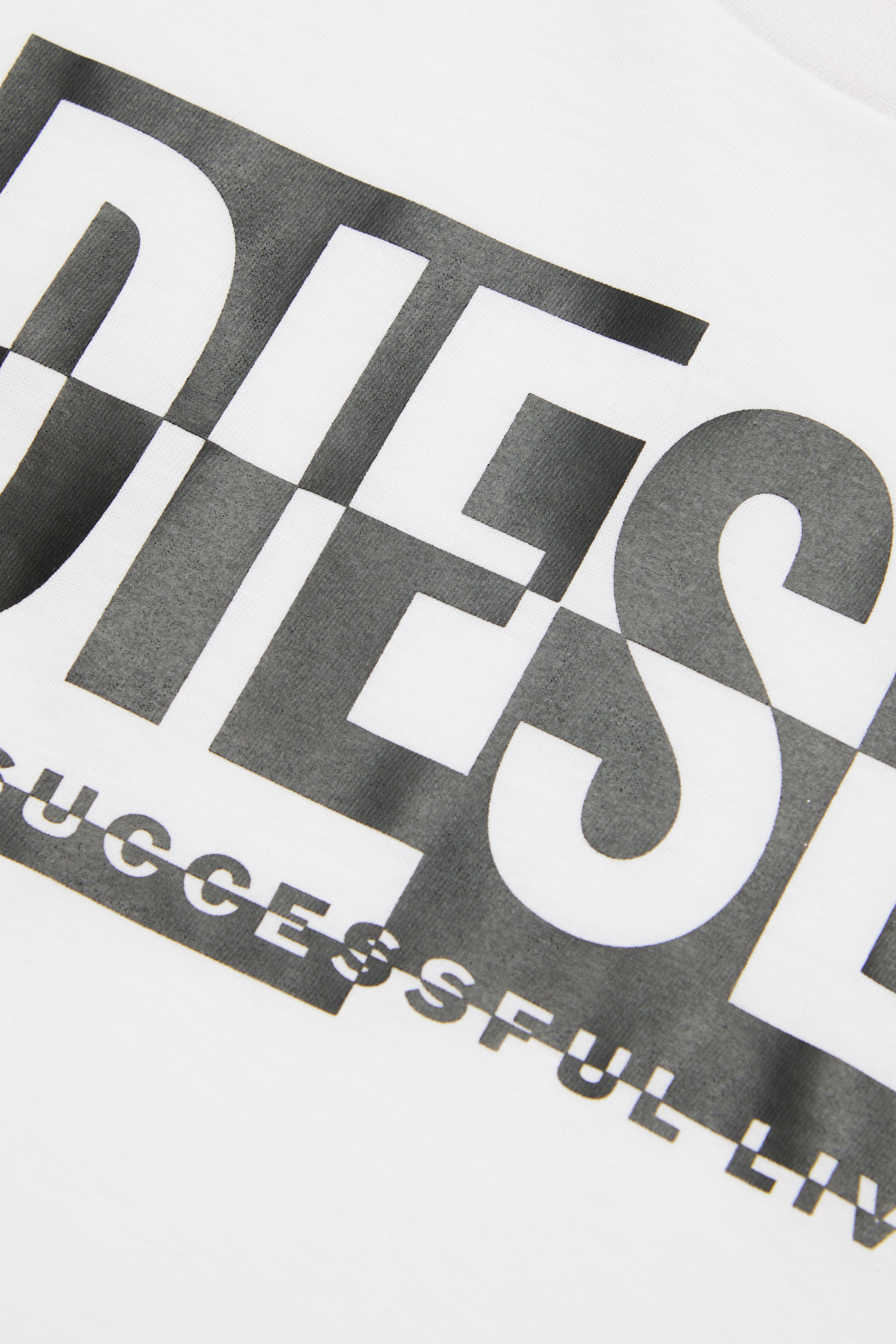 Diesel - TNISSEBR, Woman's T-shirt with chequerboard Diesel logo in White - 3