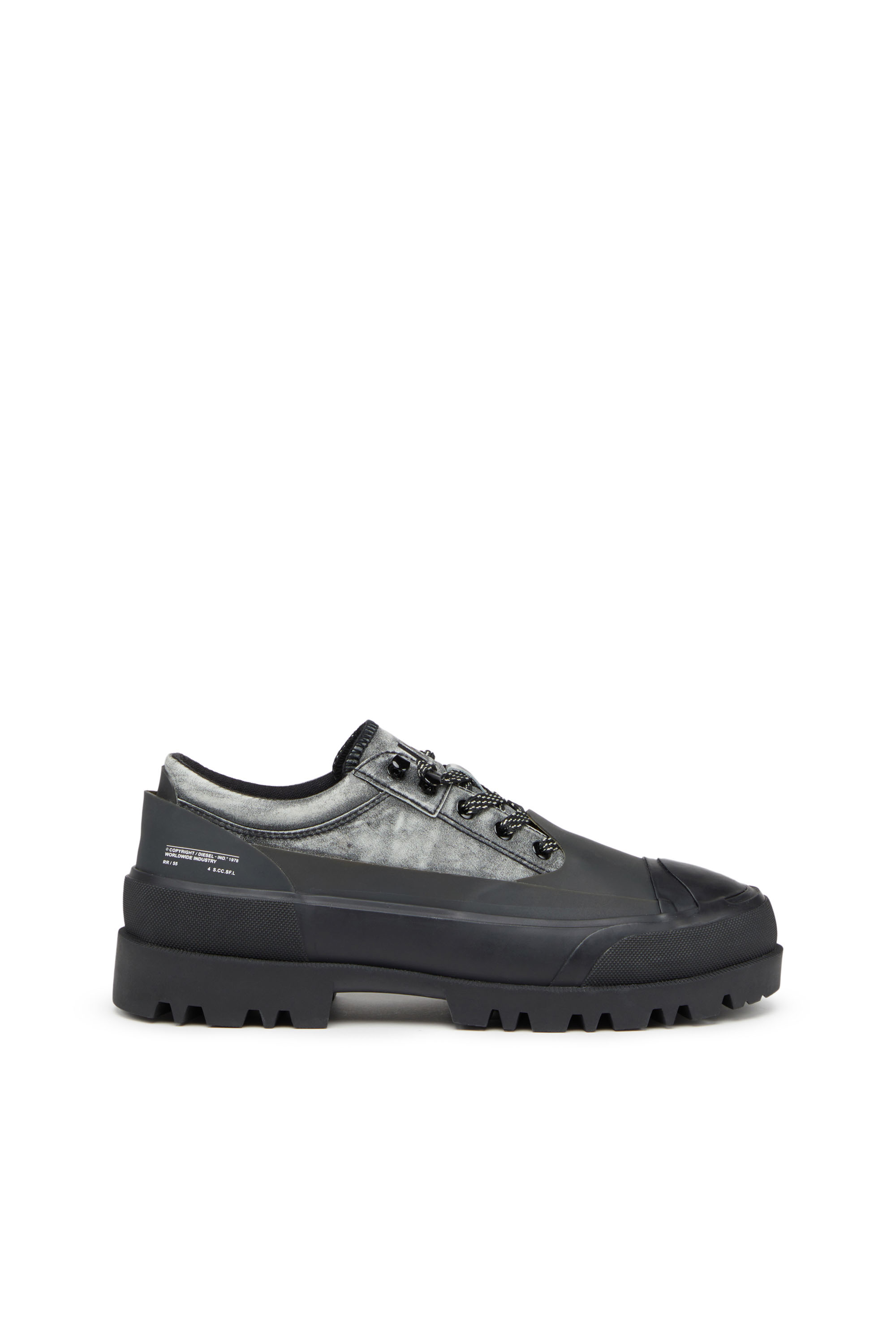 Diesel - D-HIKO SH X, Unisex's D-Hiko SH X - Treated leather shoes with rubber overlay in Black - 1