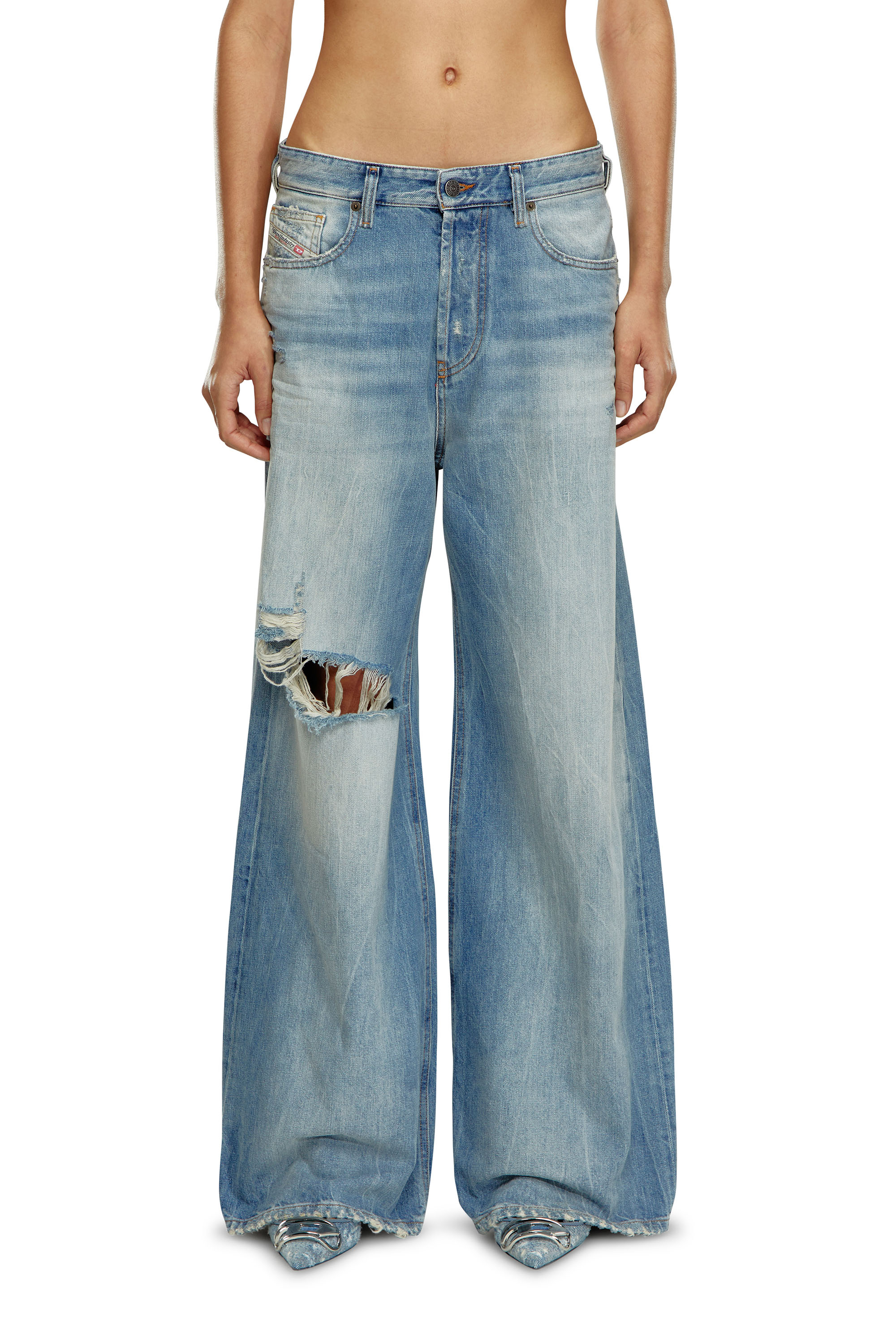 Diesel - Woman's Relaxed Jeans 1996 D-Sire 09H58, Light Blue - 1