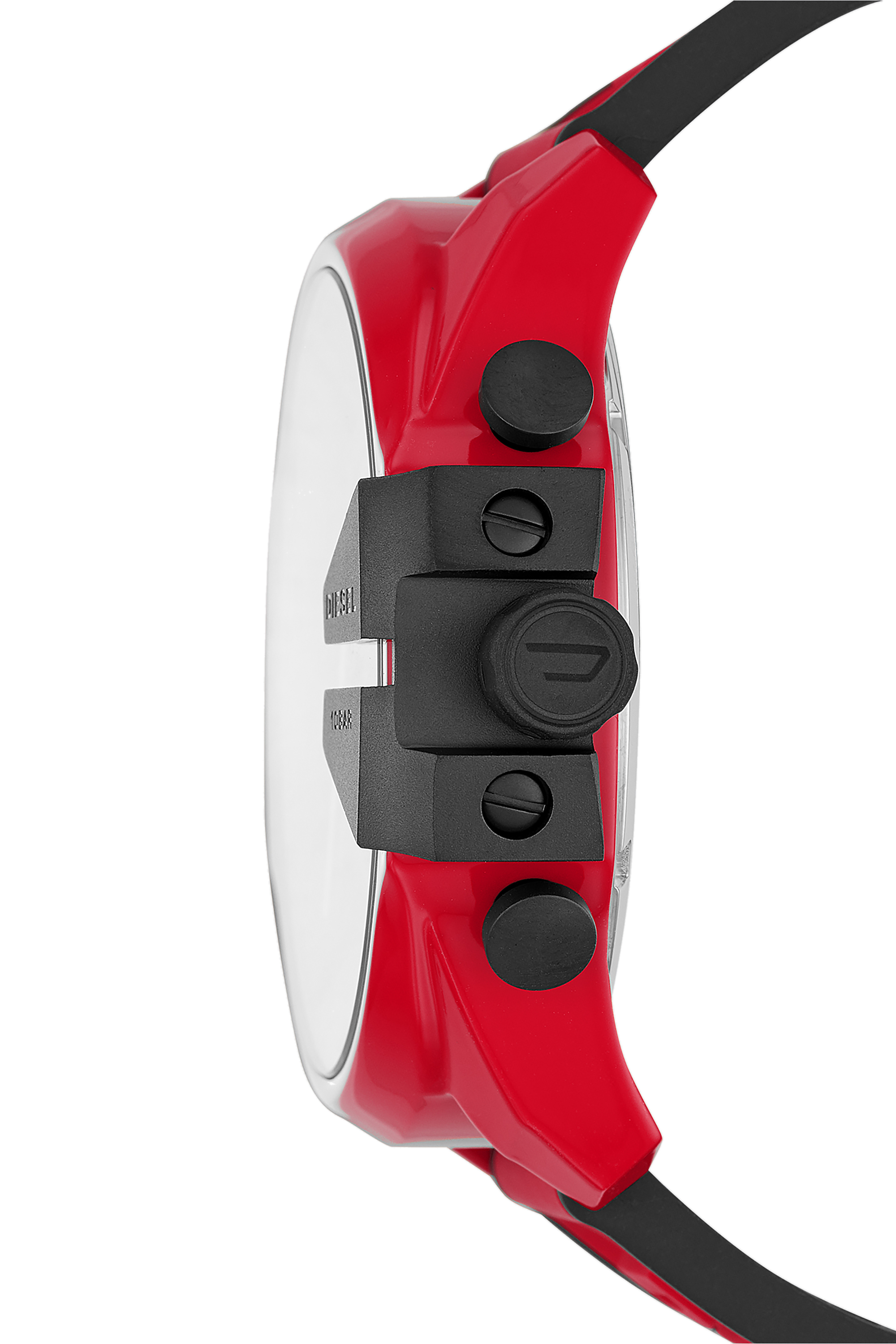 Diesel - DZ4526, Man's Mega Chief Chronograph Red Silicone Watch in Red - 3