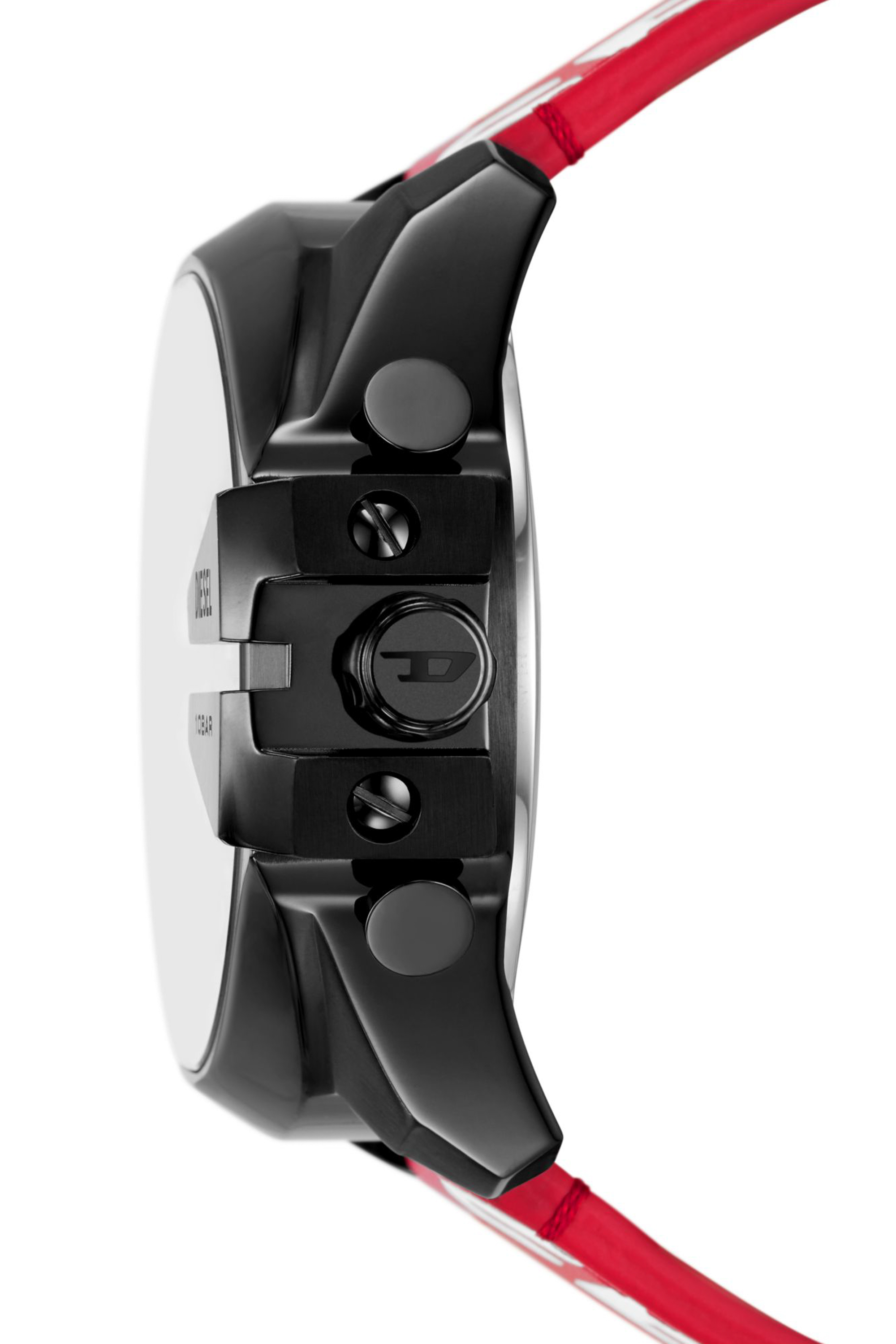 Diesel - DZ4647, Man's Mega Chief ana-digi red and white leather watch in Red - 3