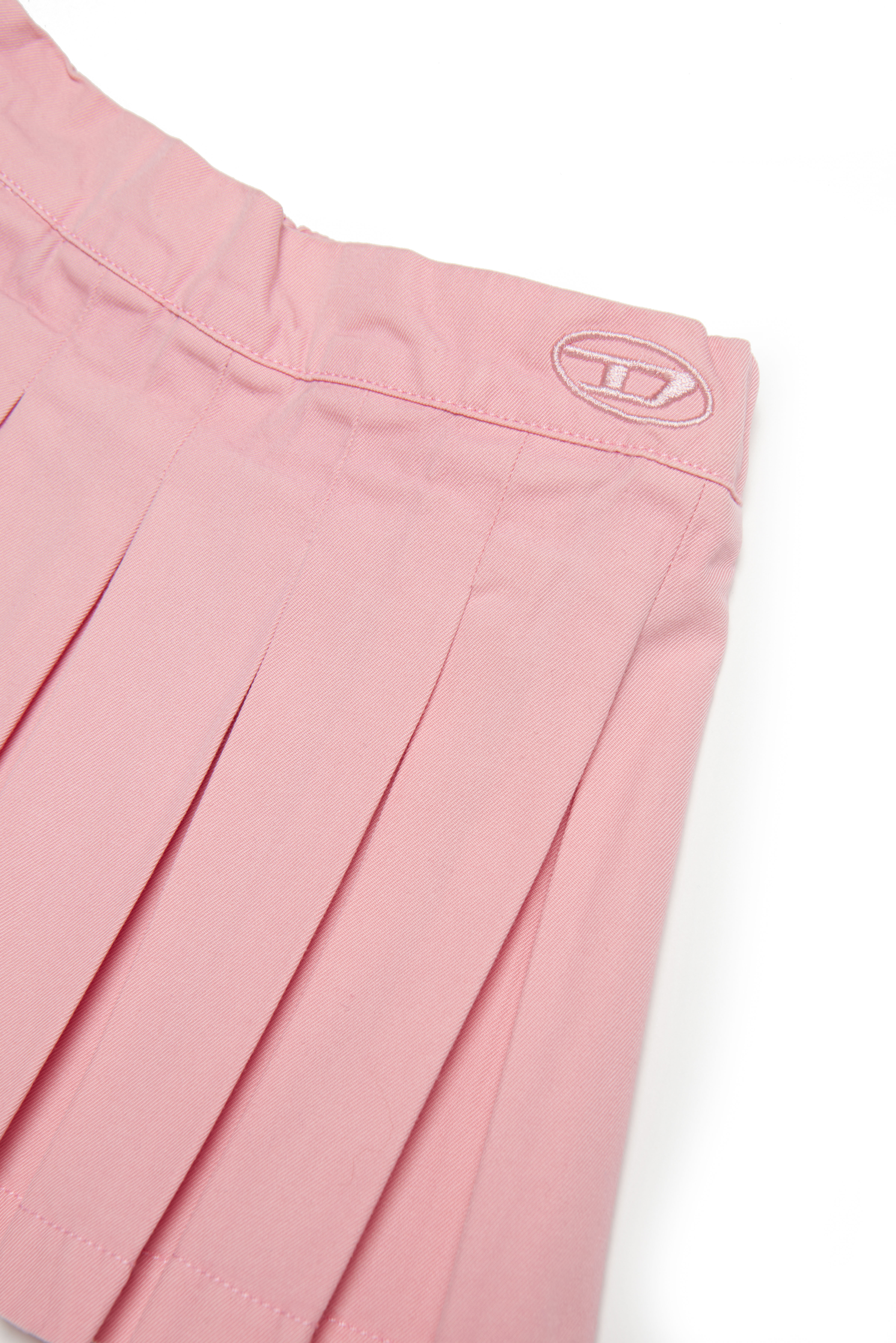 Diesel - GLISELB, Woman's Pleated skirt with tonal embroidery in Pink - 3