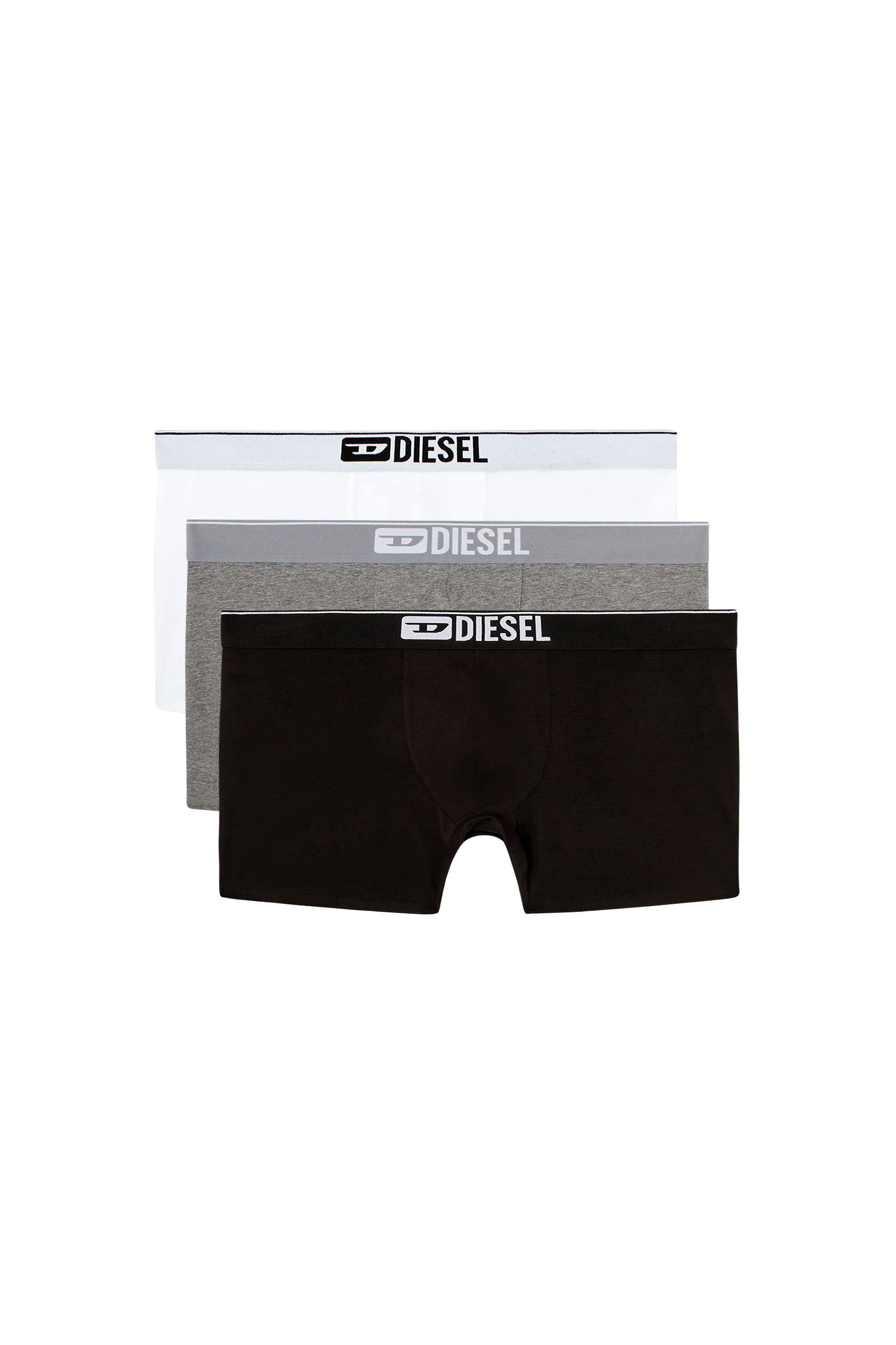 Diesel - MAX-3PACK, Man's Three-pack stretch cotton boxer briefs in Black/White - 1