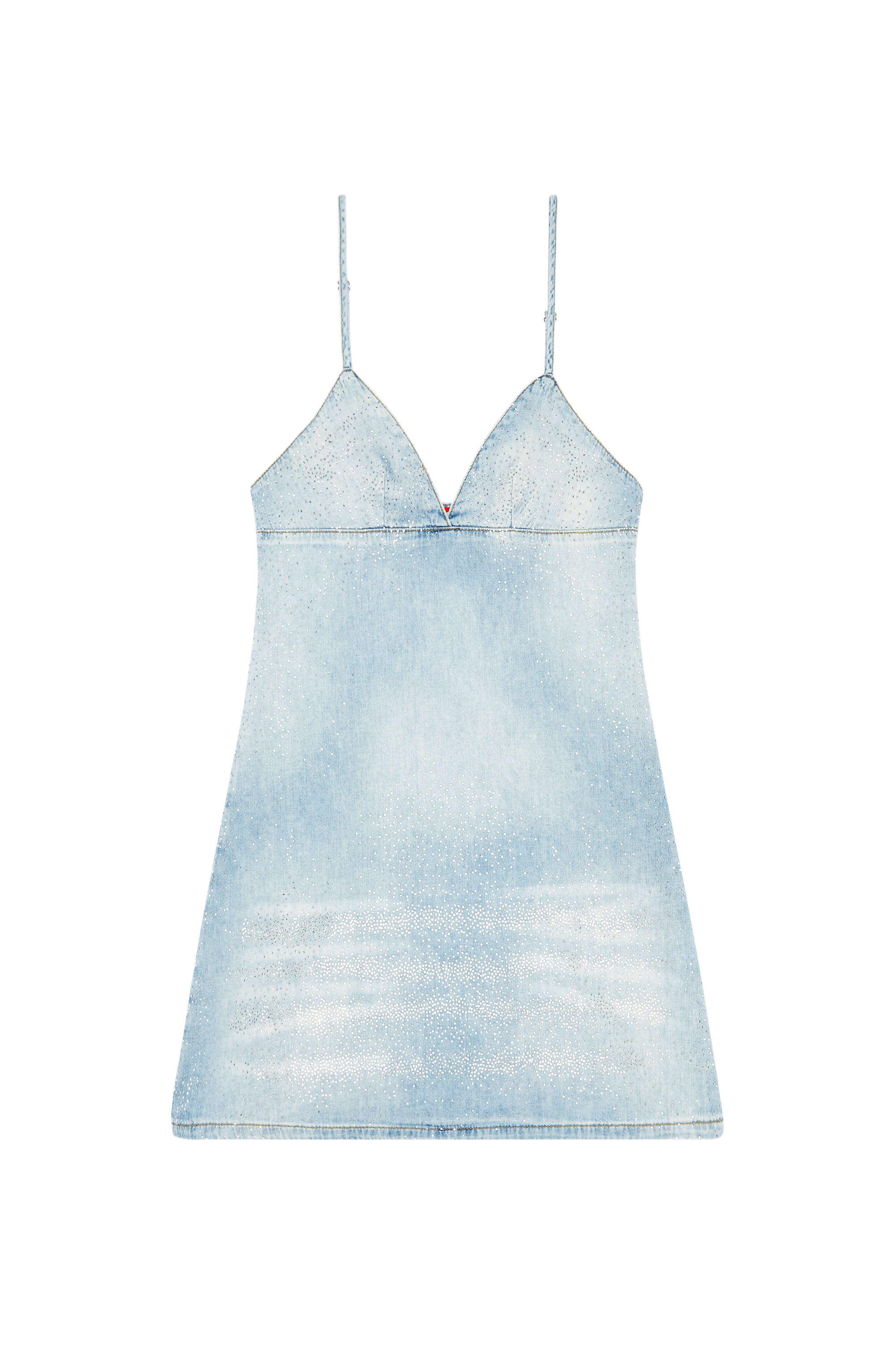 Diesel - DE-VER-S, Woman's Mini dress in micro-crystal denim in Light Blue - 2
