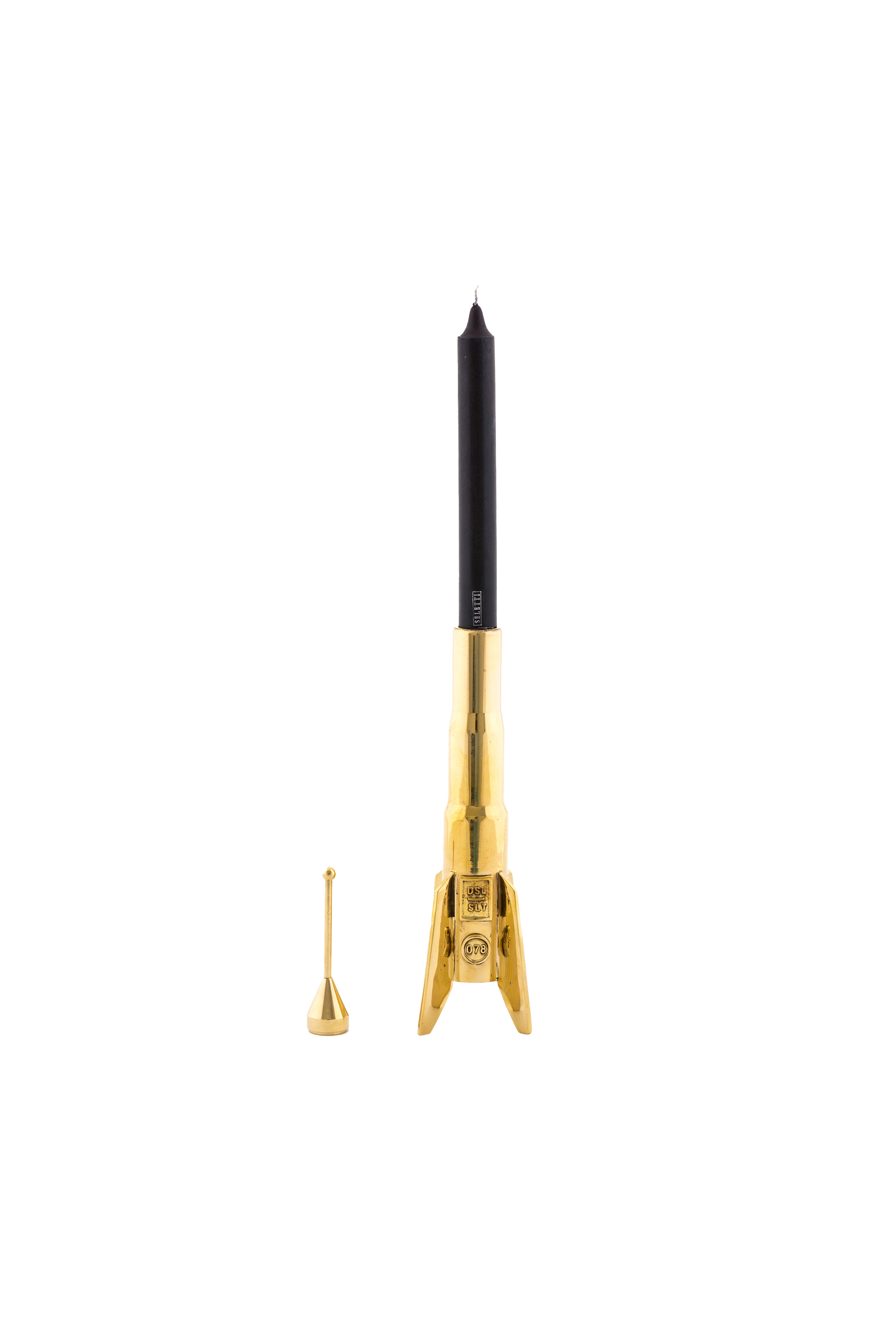 Diesel - 10878 COSMIC DINER, Unisex's Gold brass candle holder, ø cm 10 / 3.9" in Gold - 1