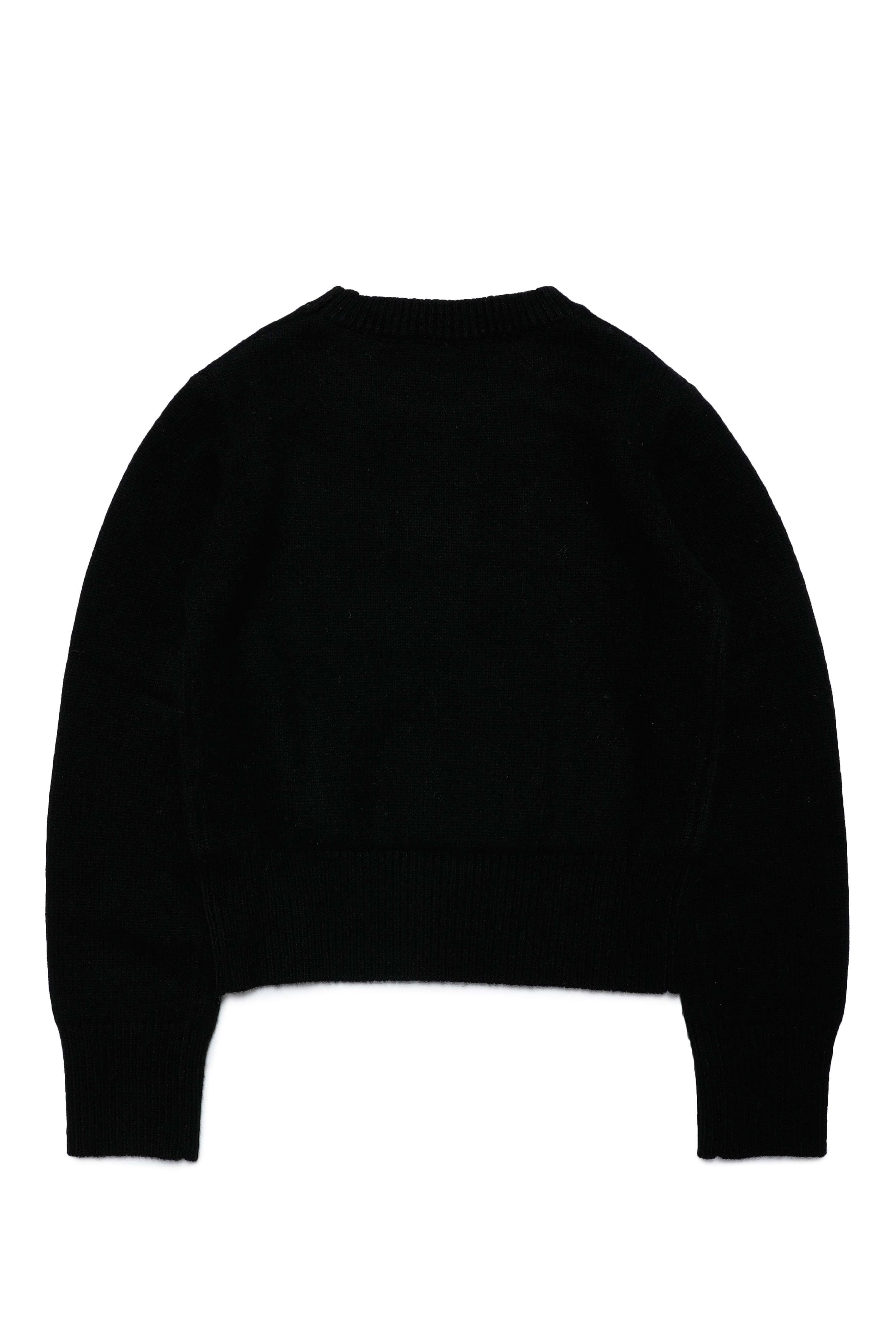 Diesel - KAREESA, Woman's Jumper in merino wool blend with D logo in Black - 2