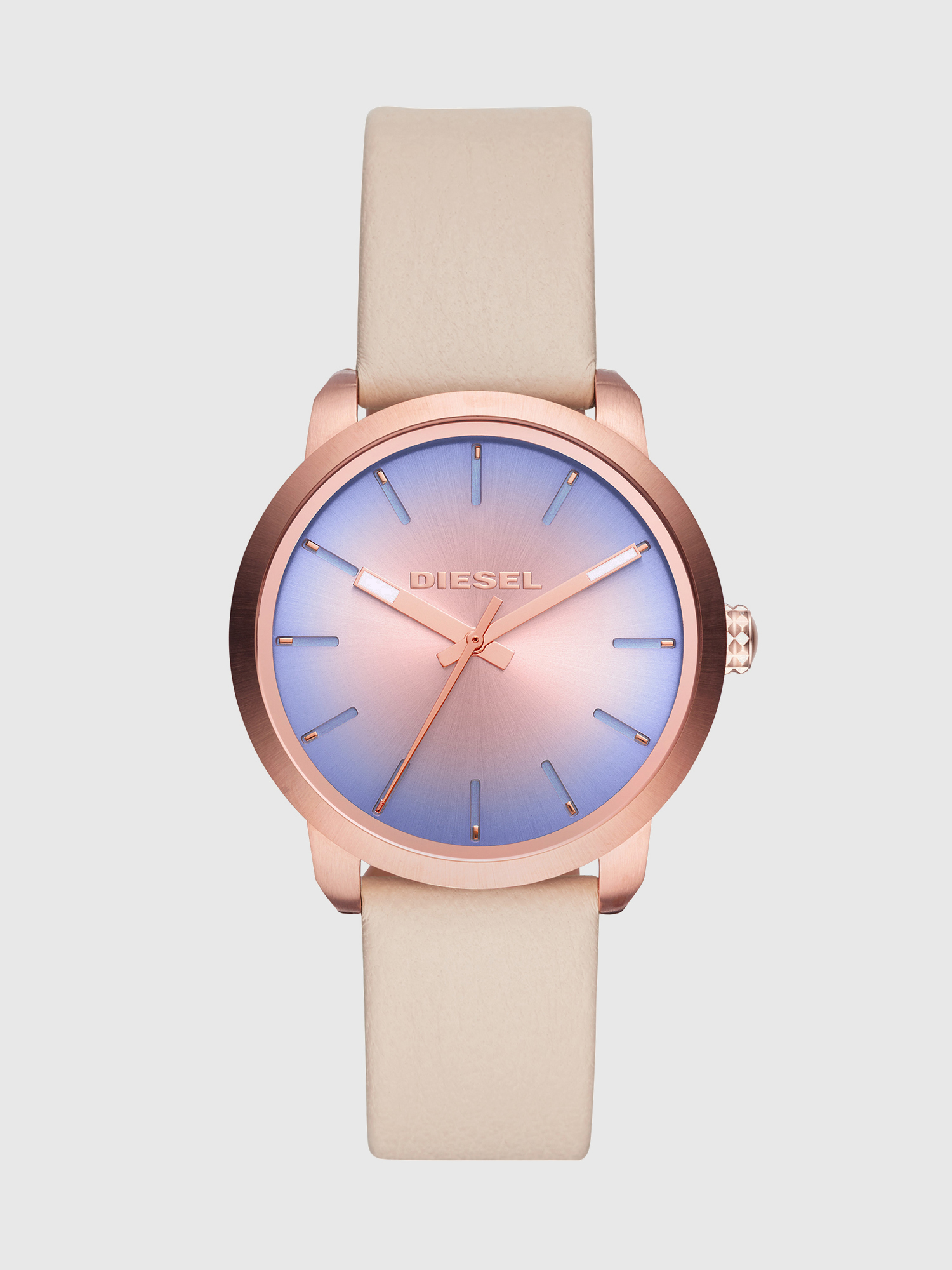 Diesel - DZ5572, Woman's Flare Degrade watch with nude leather strap, 37 mm in Beige - 1