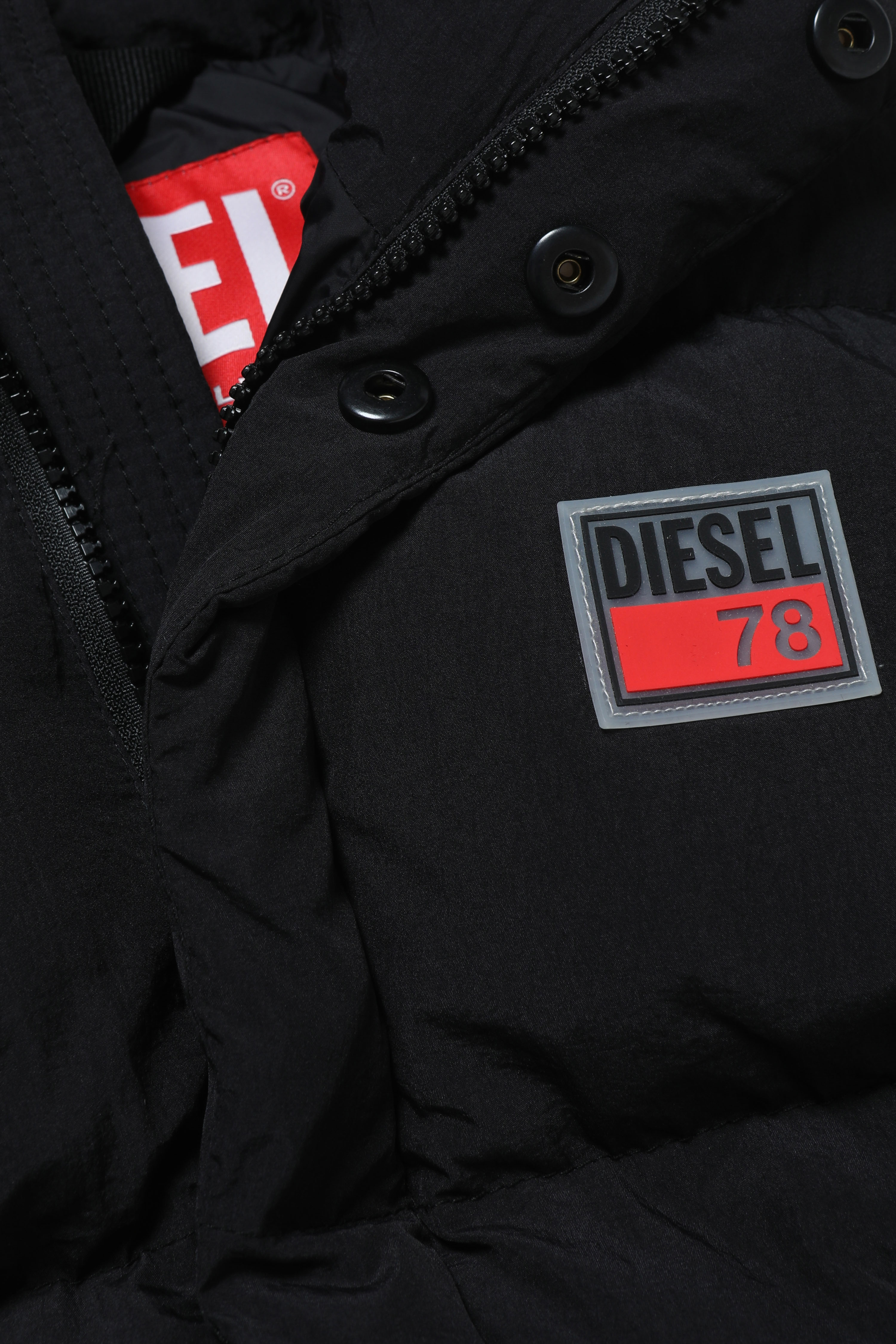 Diesel - JPIL, Unisex's Puffer jacket with clear Diesel patch in Black - 3